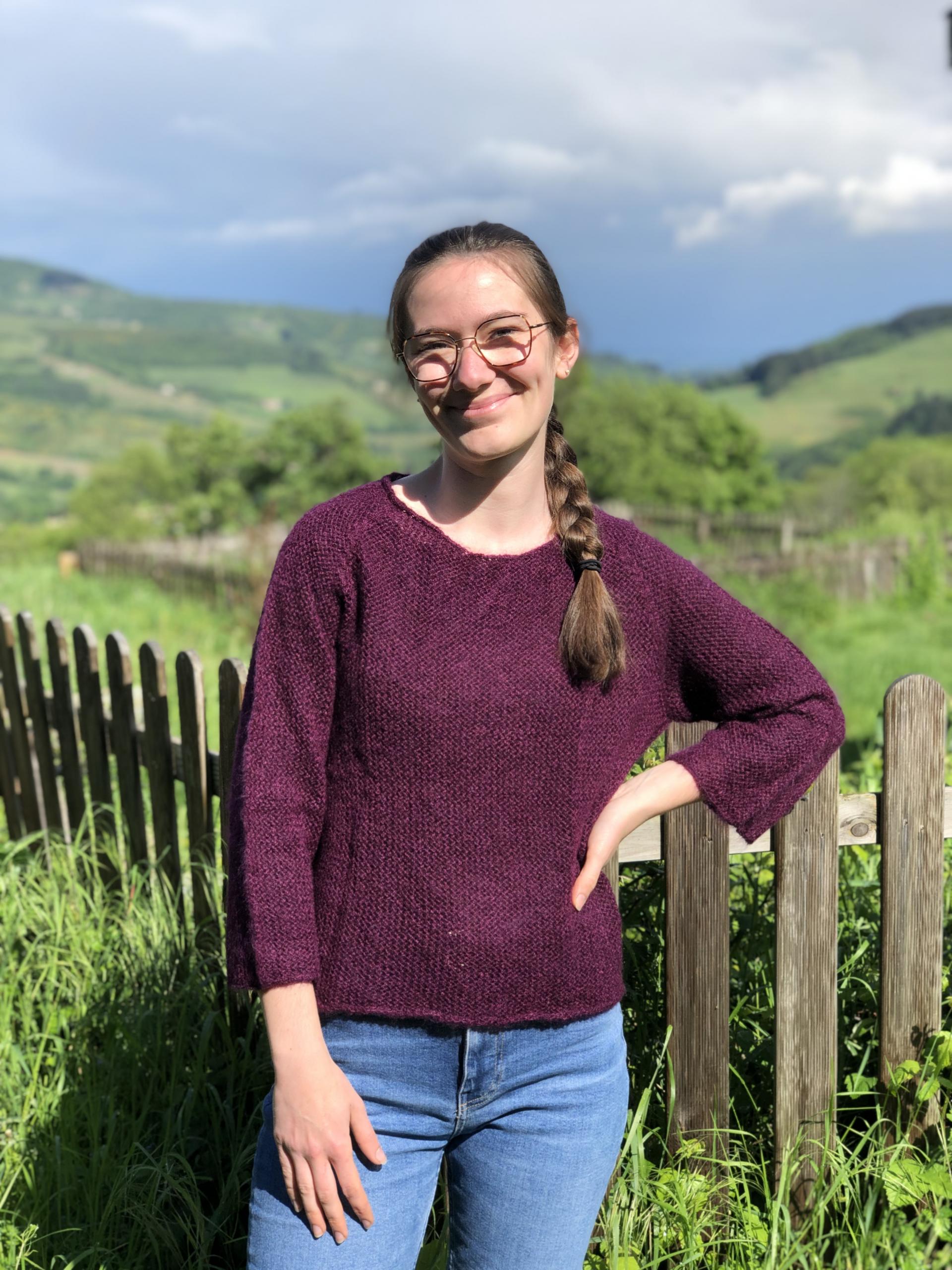 Pull dentelle mohair et soie