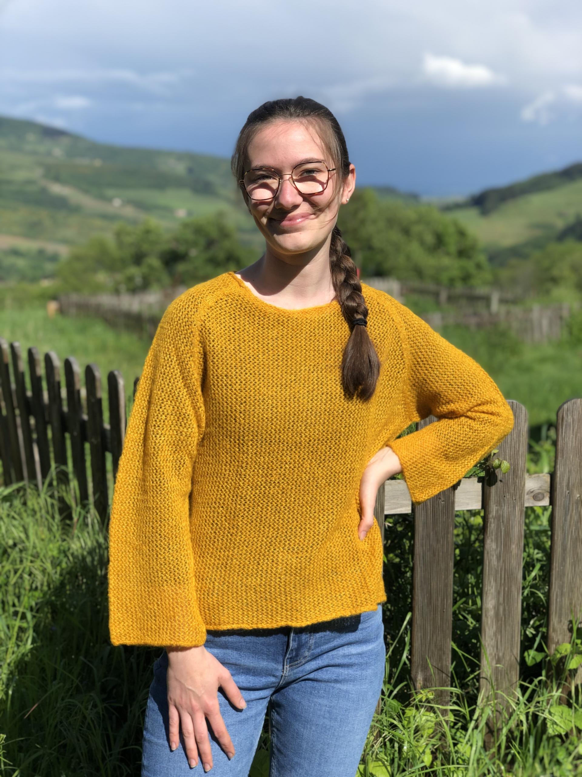 Pull dentelle mohair et soie