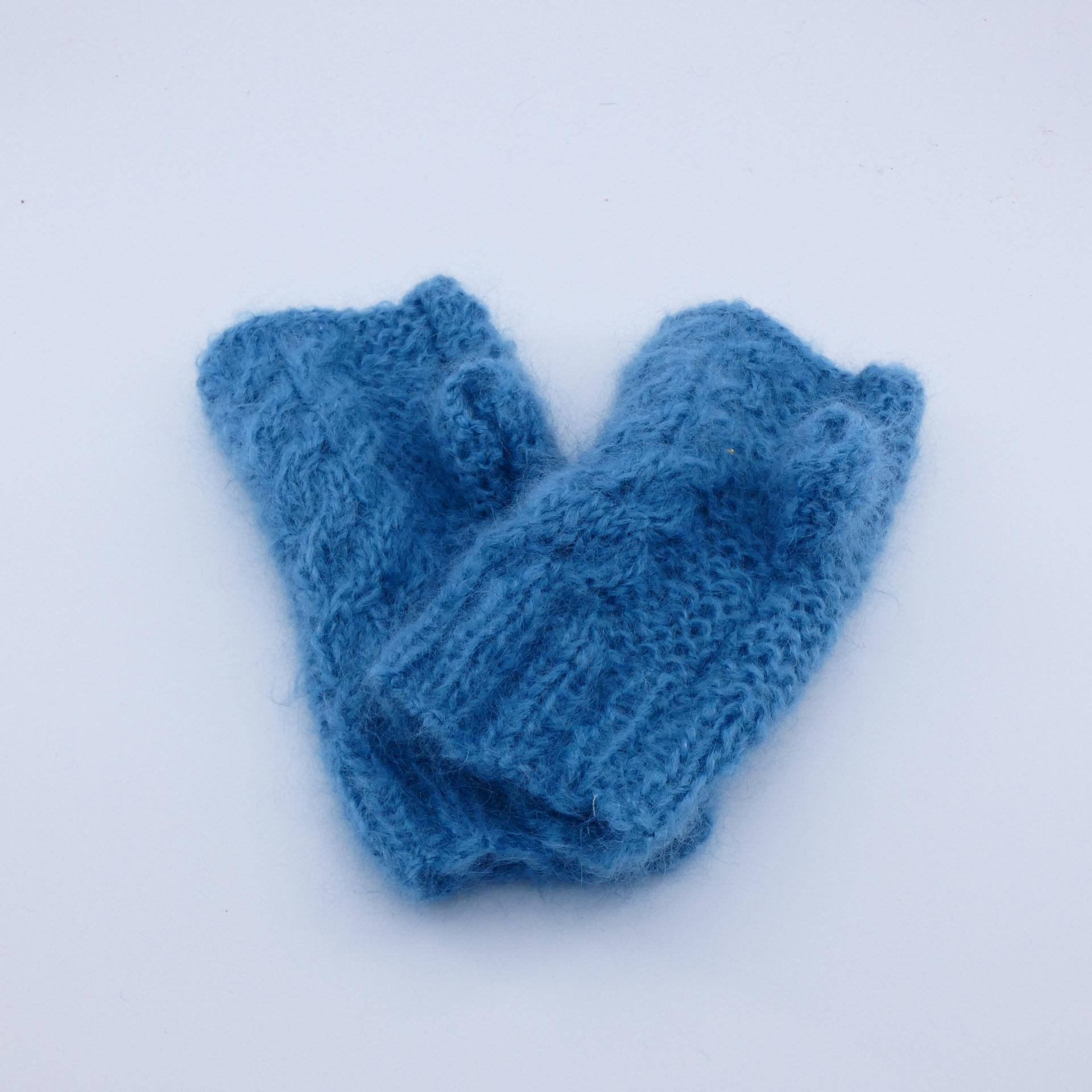 Mitaines laine mohair denim