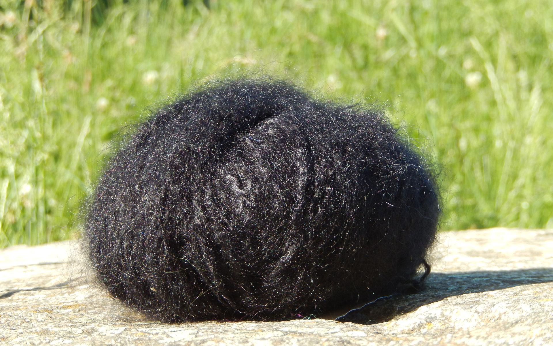 Pelote laine Mohair noire