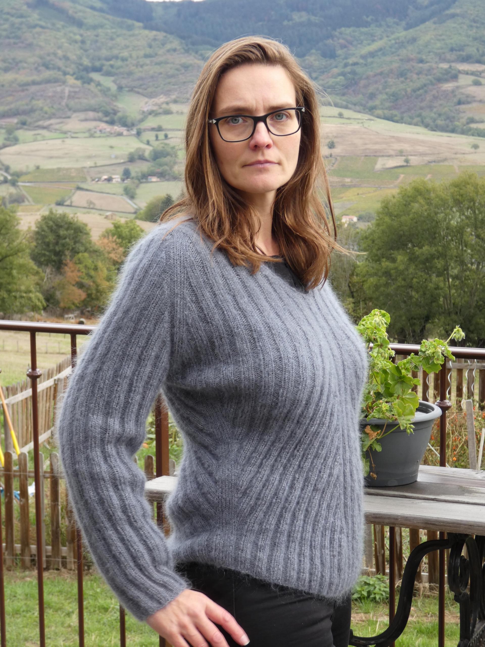 Pull Fleurie laine mohair