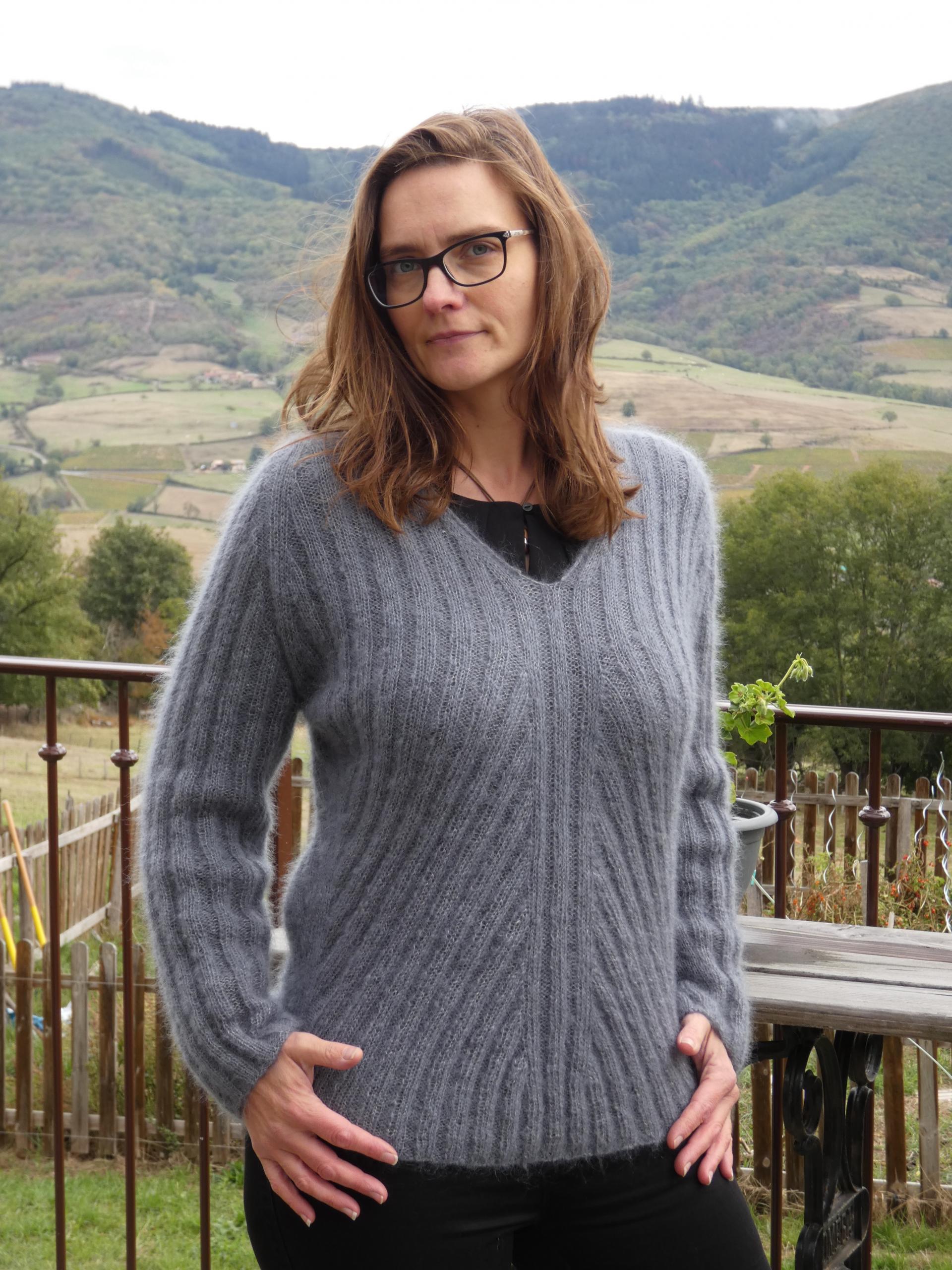 Pull Fleurie laine mohair