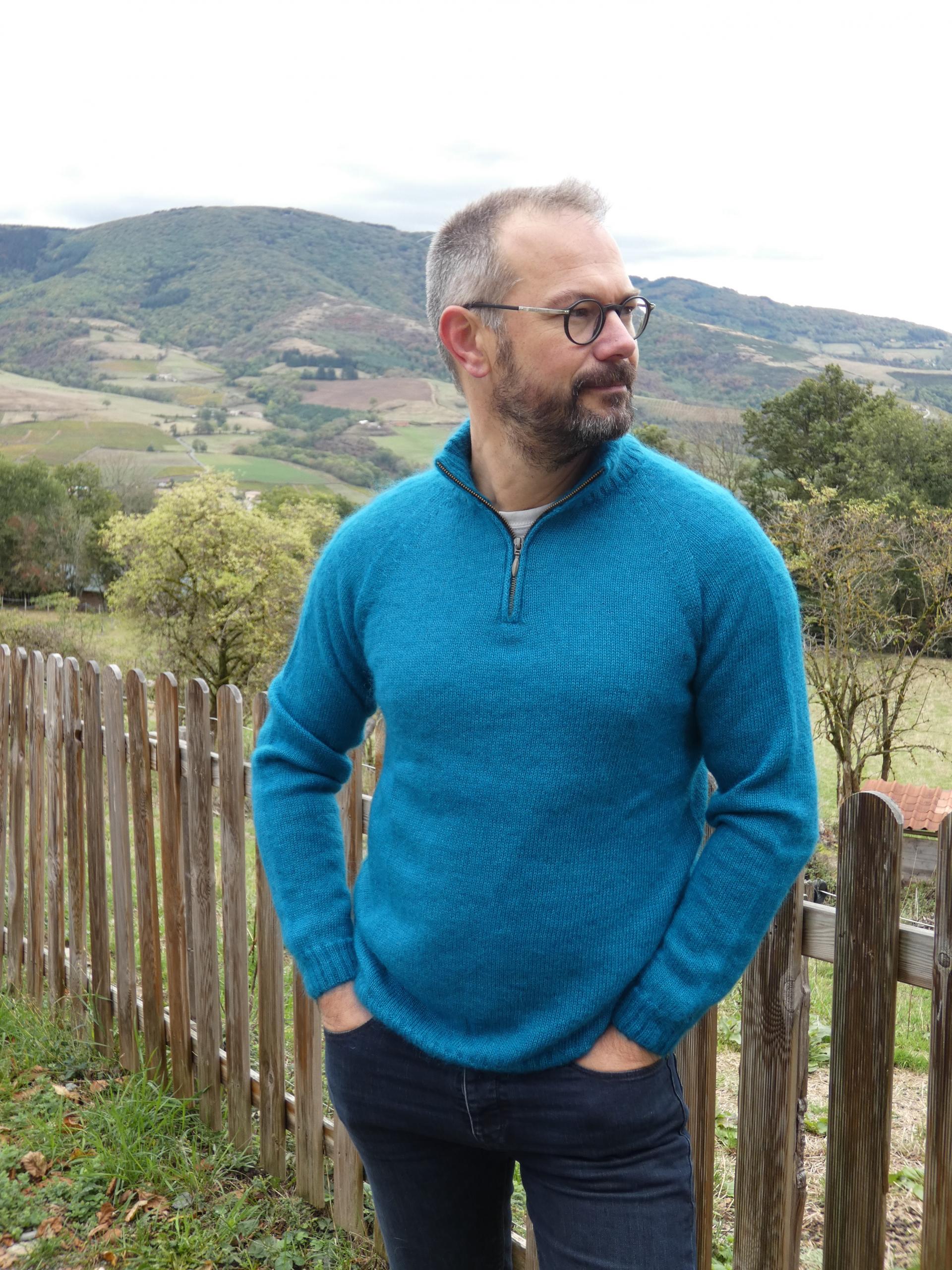 Pull Homme Zippé Mohair Élégance