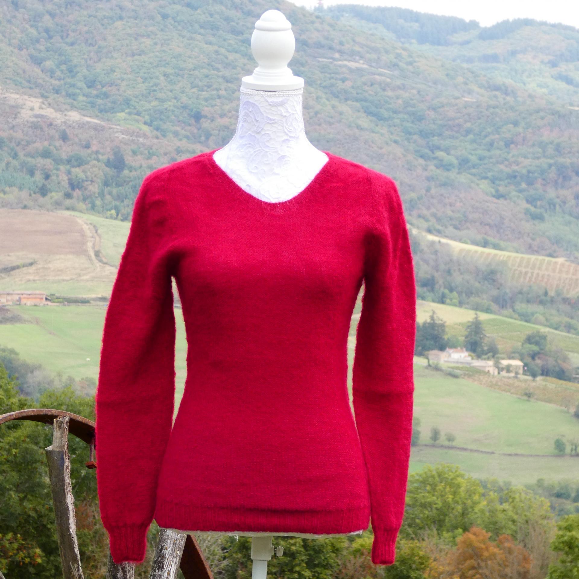 Pull sportswear Mohair rubis