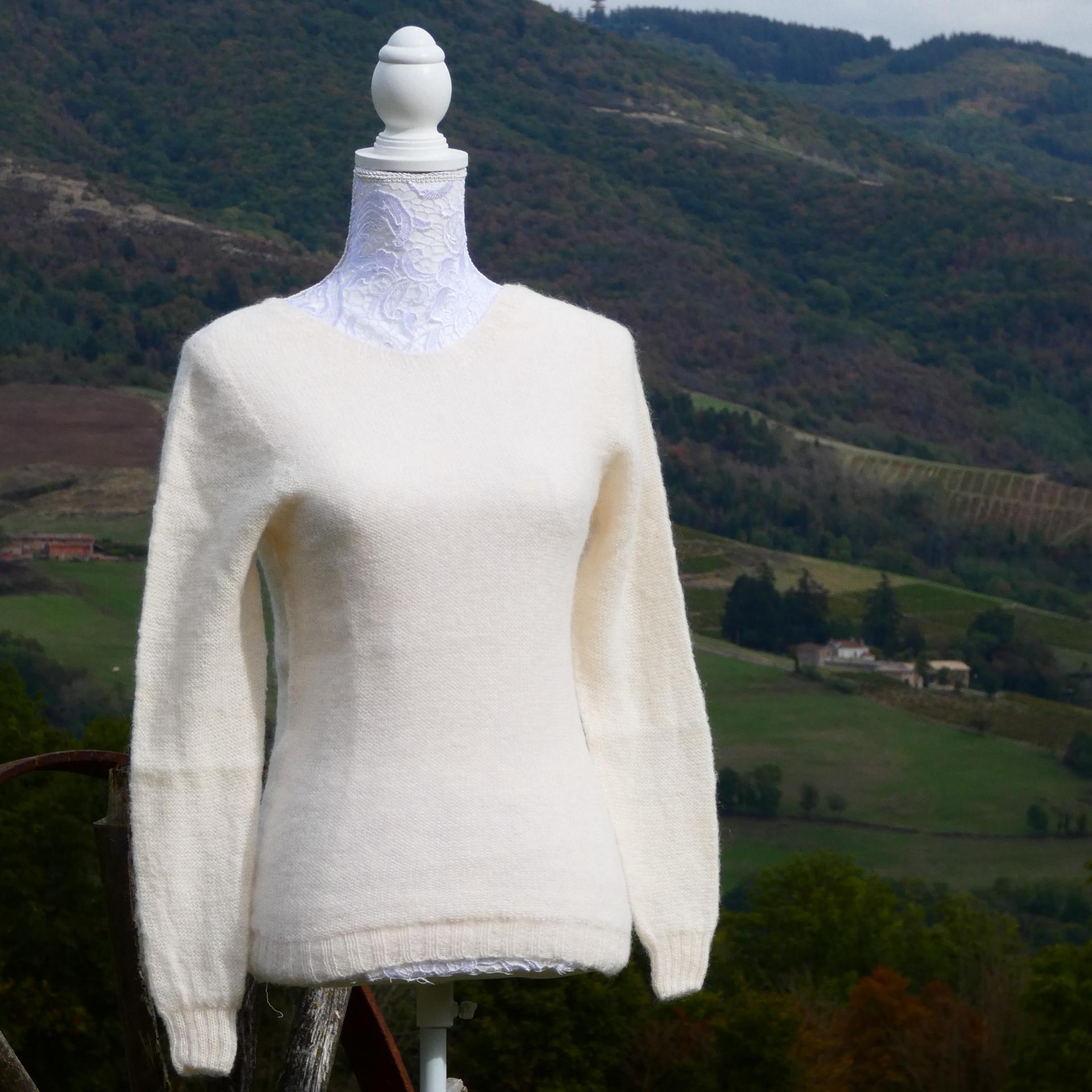 Pull sportswear Mohair écru