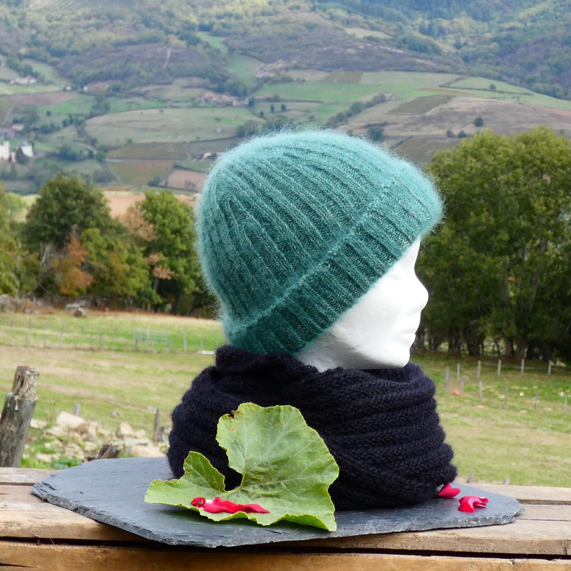 Bonnet Mohair élégance sauge