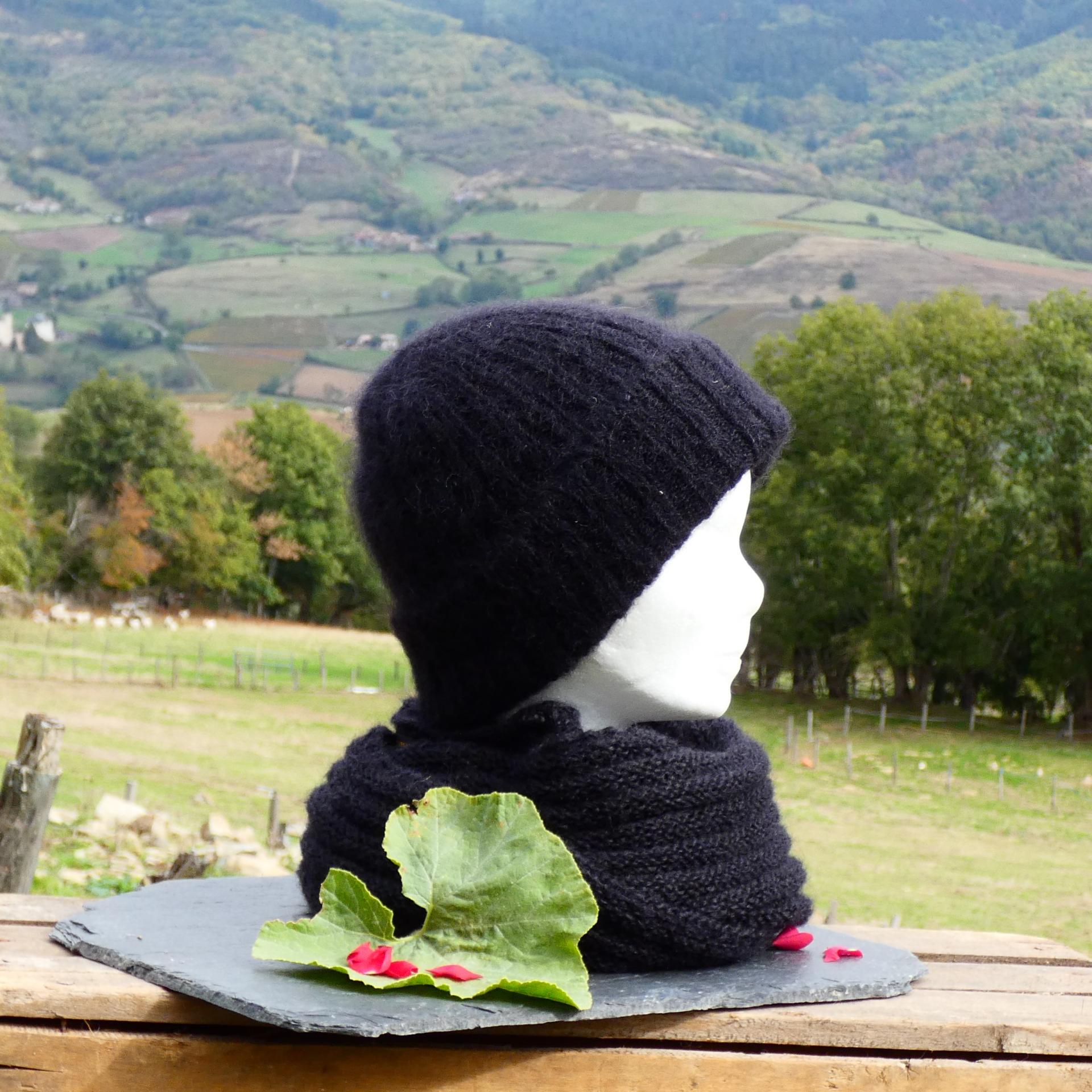 Bonnet Mohair élégance noir