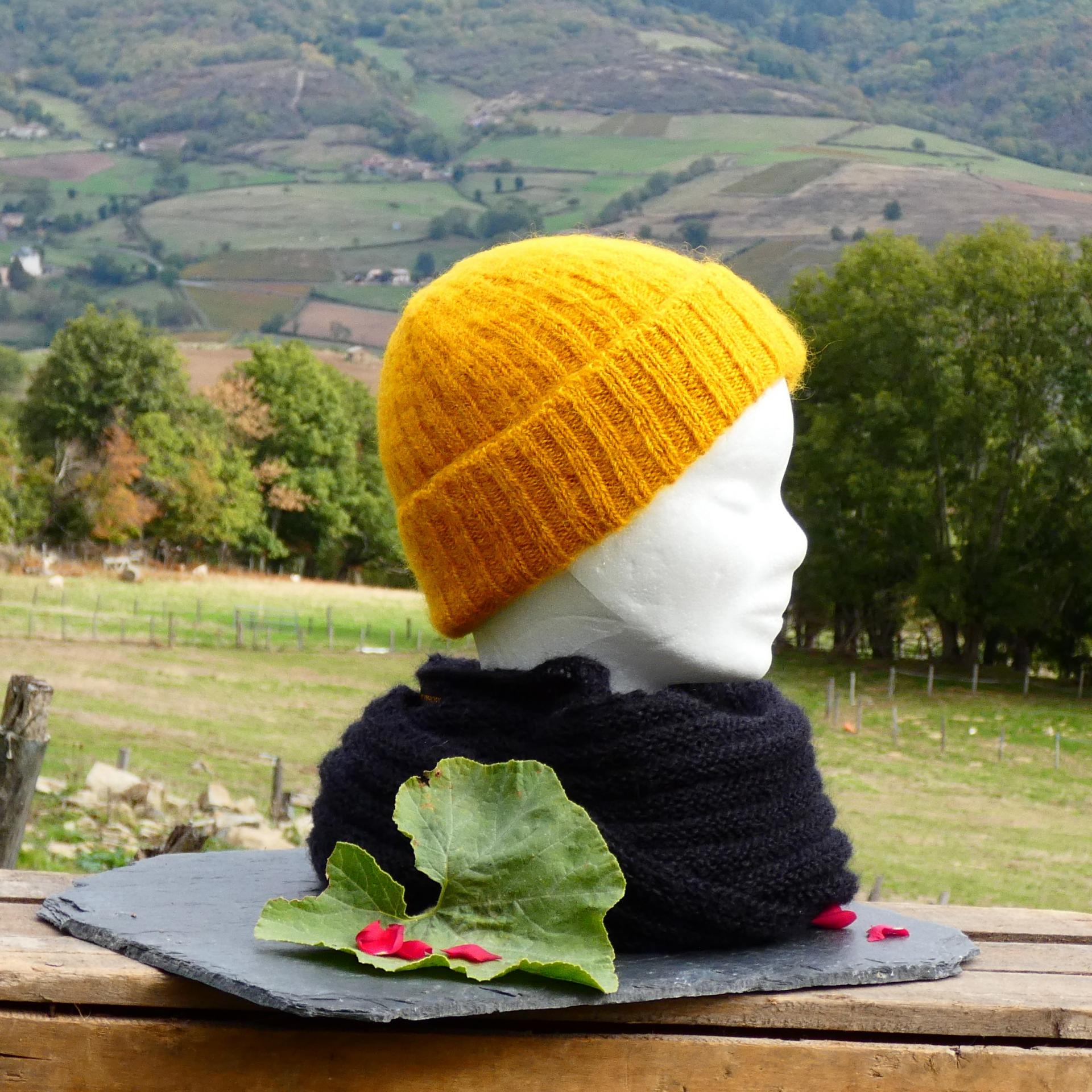 Bonnet Mohair élégance mangue