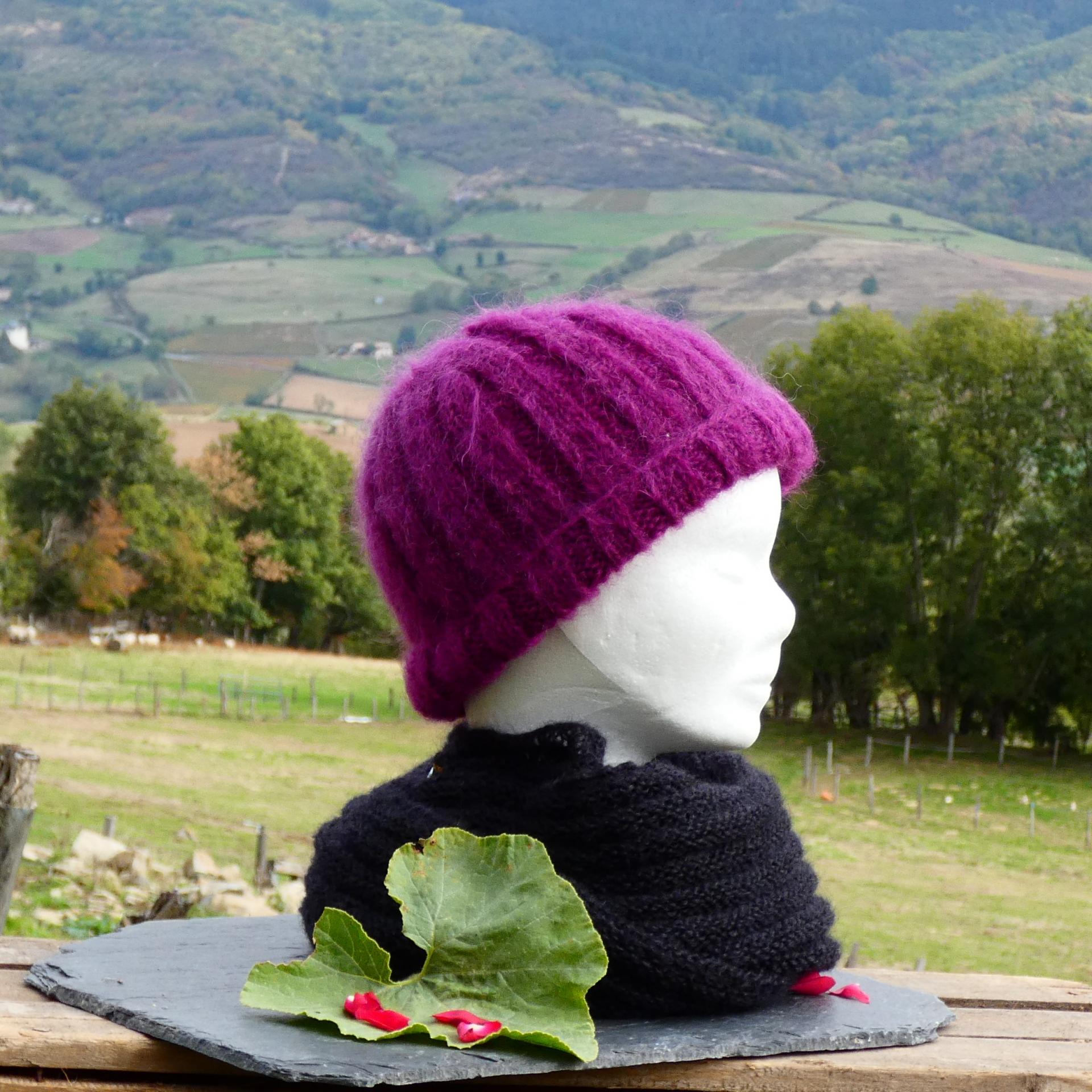 Bonnet Mohair volupté cardinal