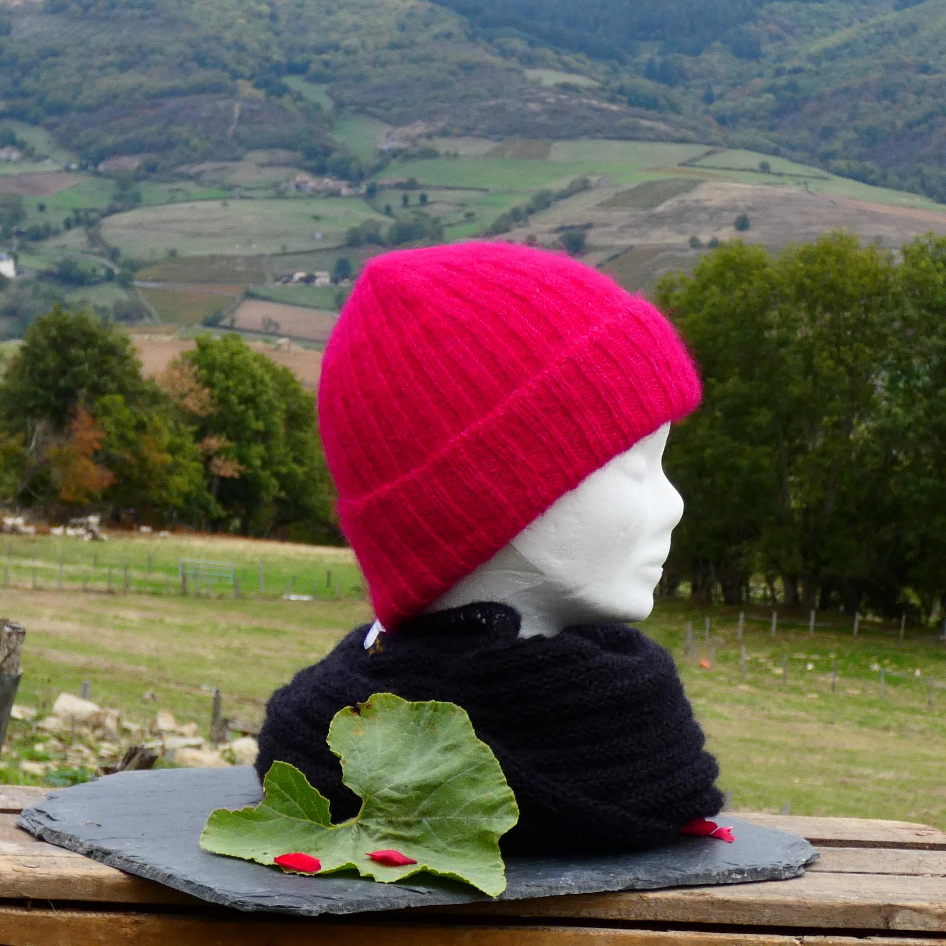 Bonnet Mohair élégance fuchsia