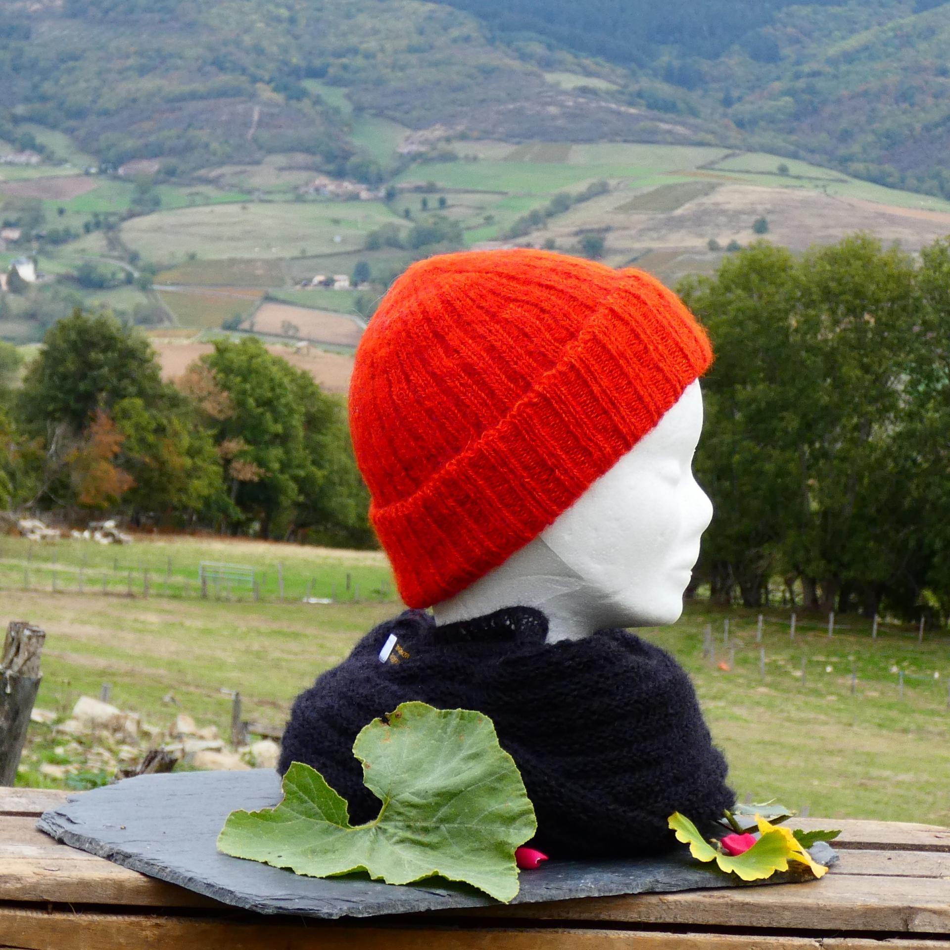 Bonnet Mohair élégance potiron