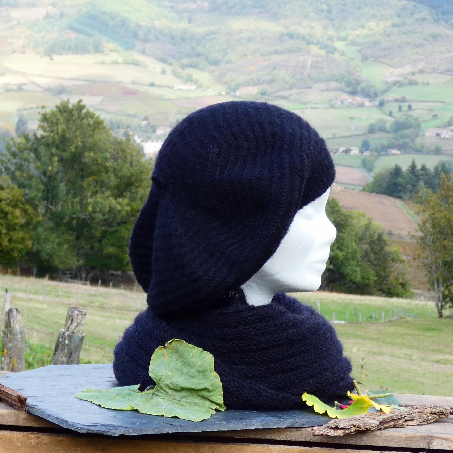 Béret Mohair noir