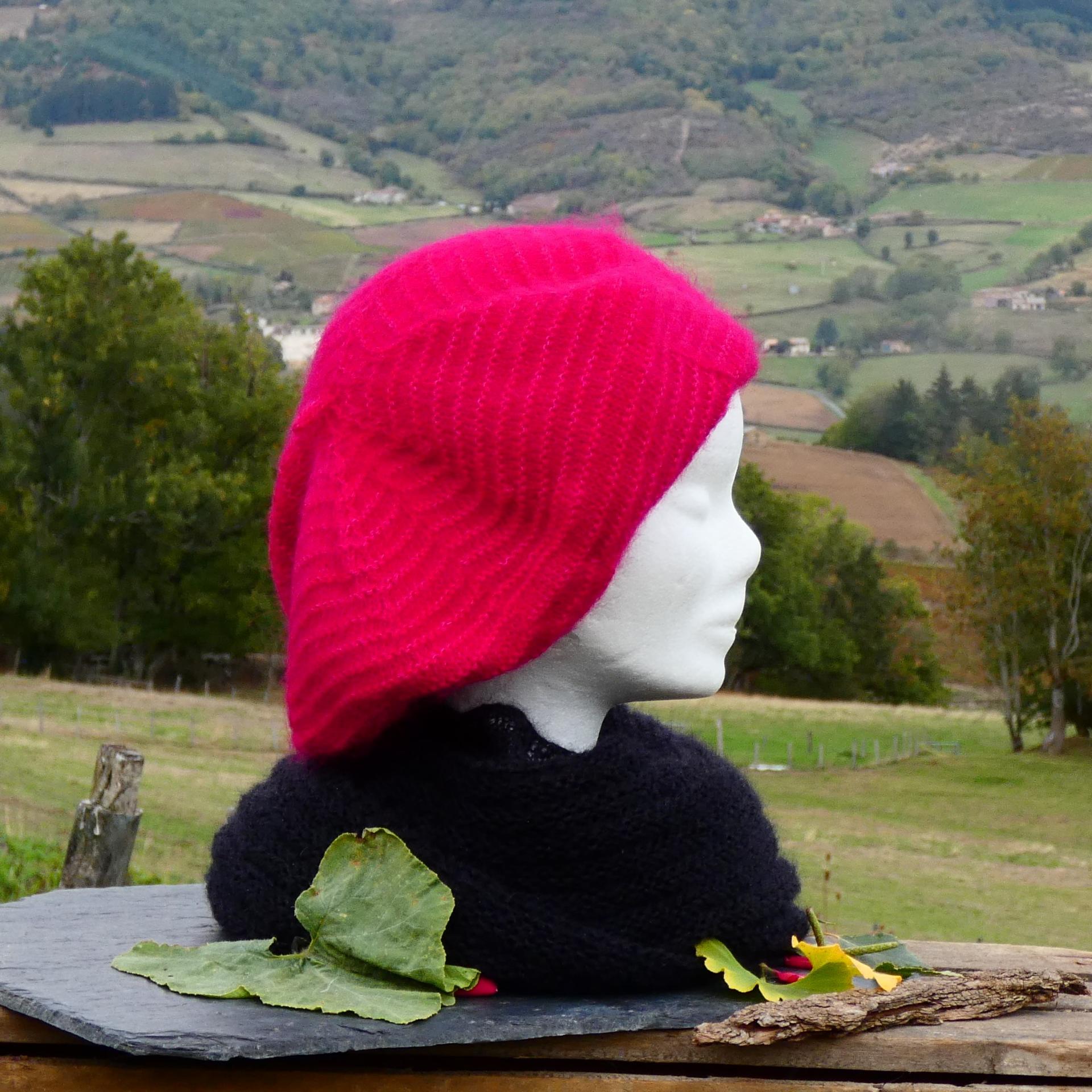 Béret Mohair fuhsia