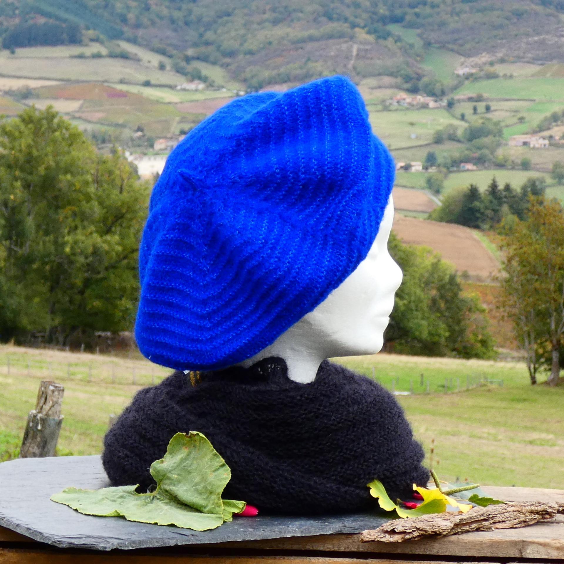 Béret Mohair bleu klein