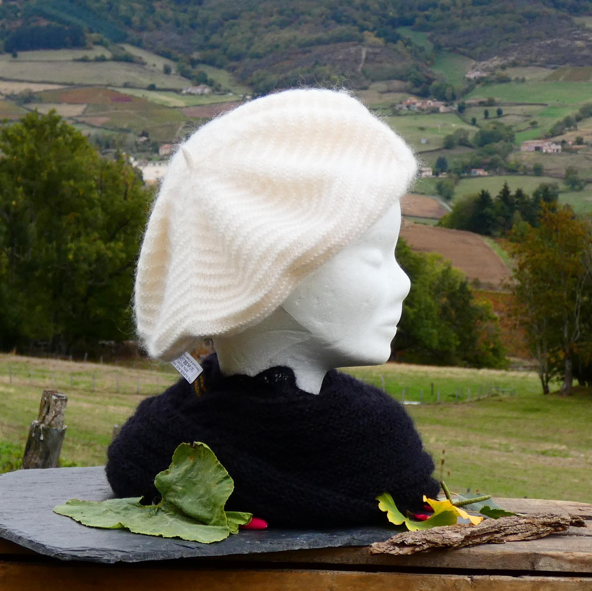 Béret Mohair écru