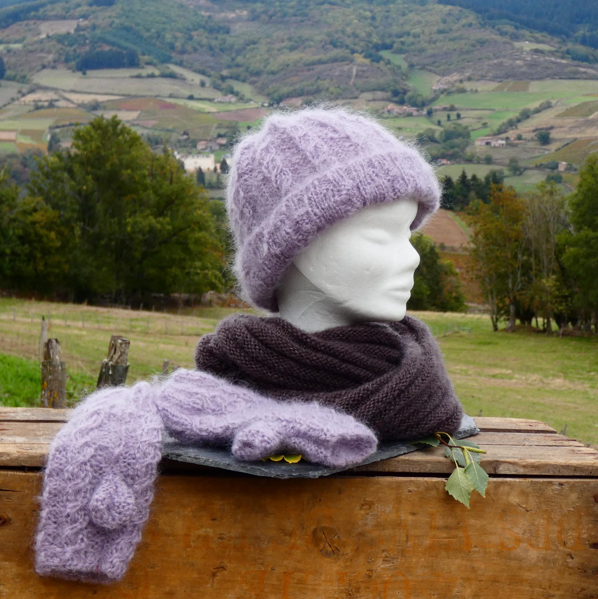 Ensemble Volupté Bonnet et Mitaines Fait Main