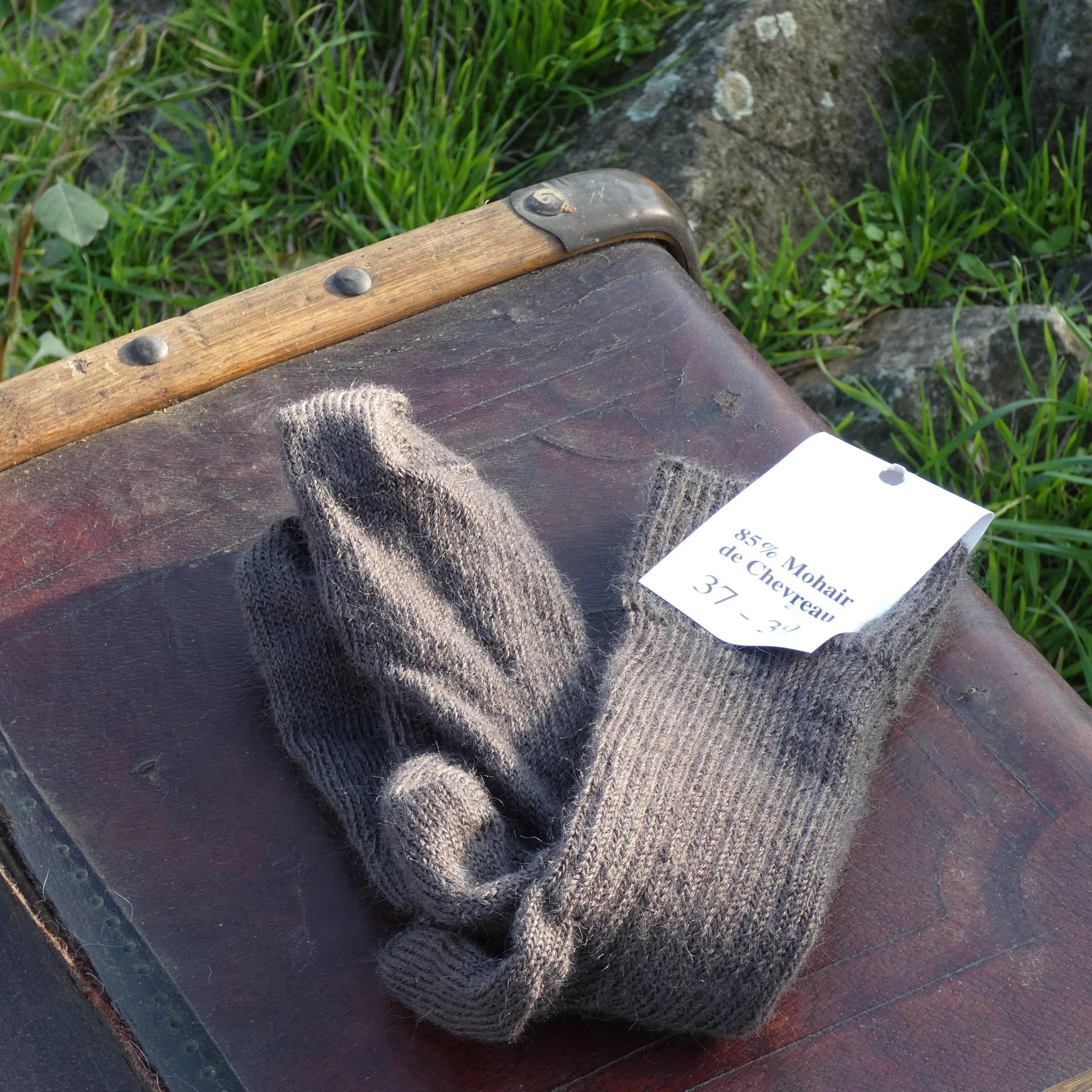 Chaussettes courtes uni laine mohair chevêche
