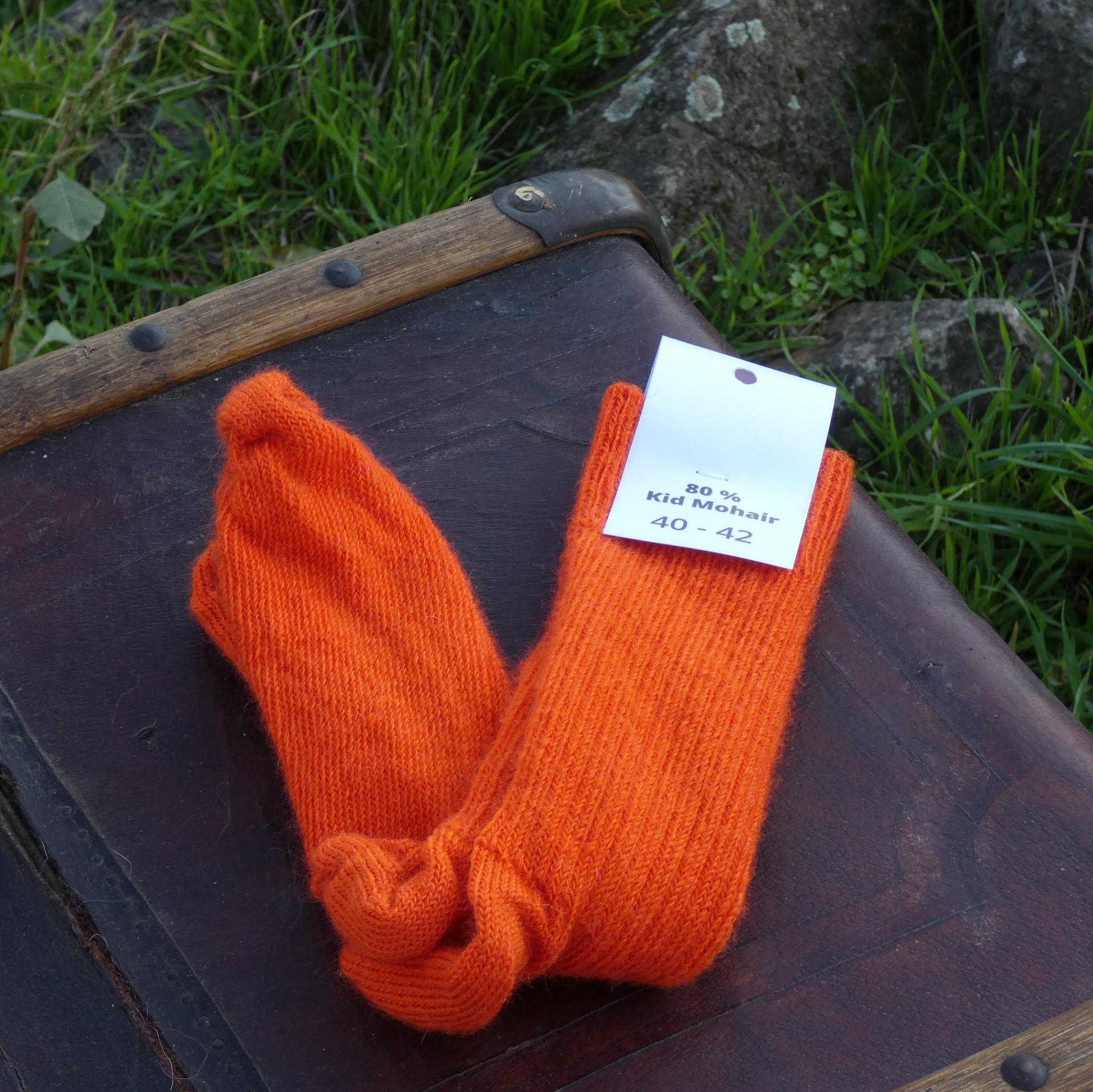 Chaussettes courtes uni laine mohair capucine