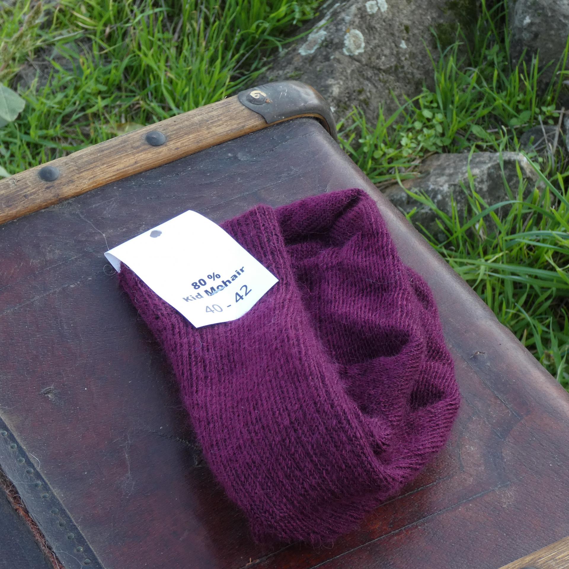 Chaussettes courtes uni laine mohair pensée