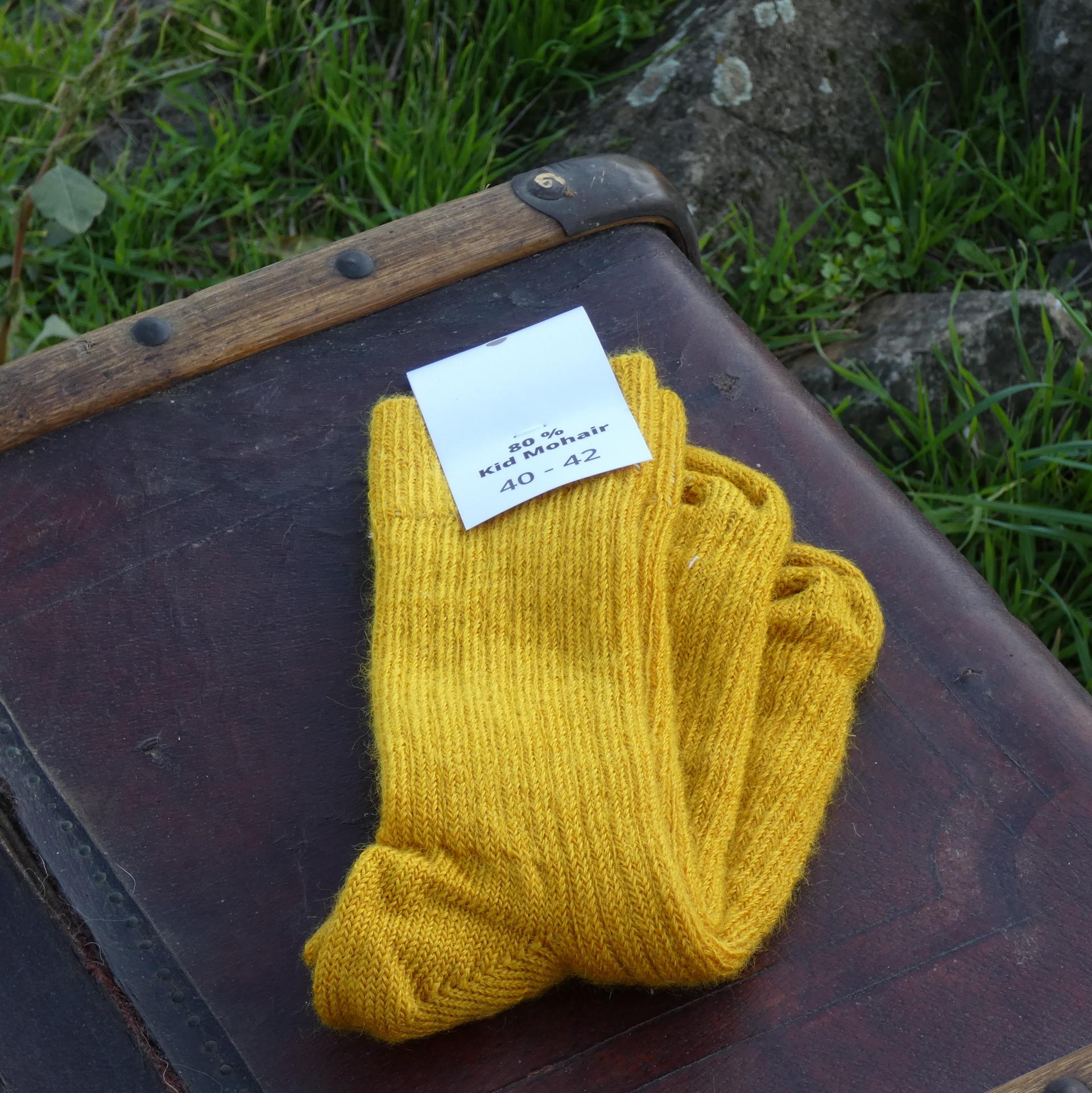 Chaussettes courtes uni laine mohair mangue