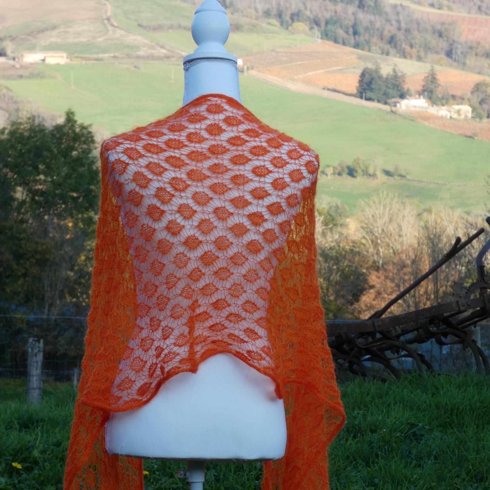 Etole tricot Mohair capucine