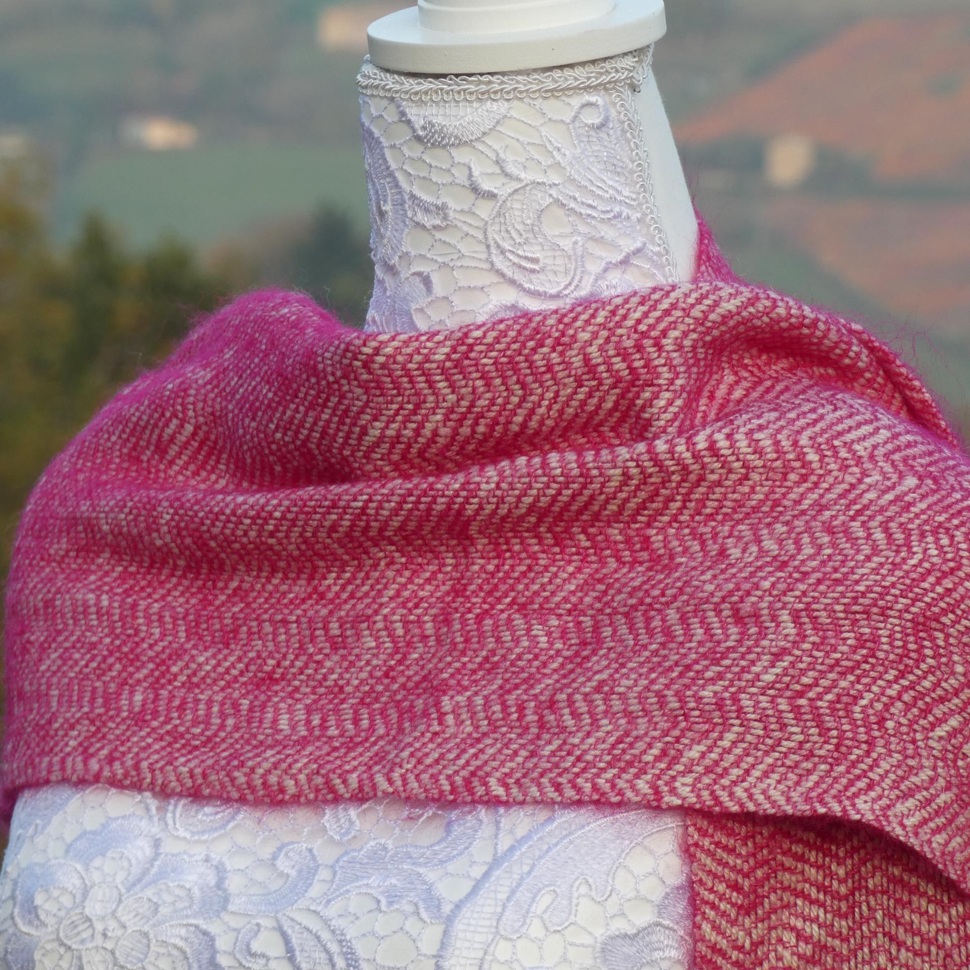 Etole Cachemire français fuchsia 3