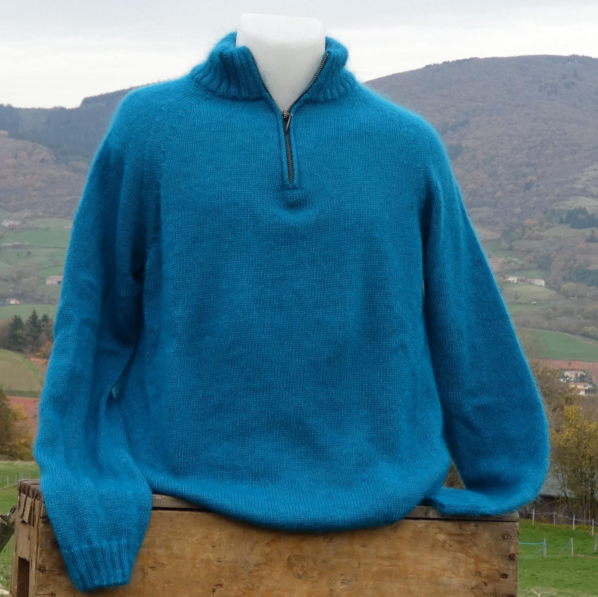 Pull Homme Zippé Mohair Élégance
