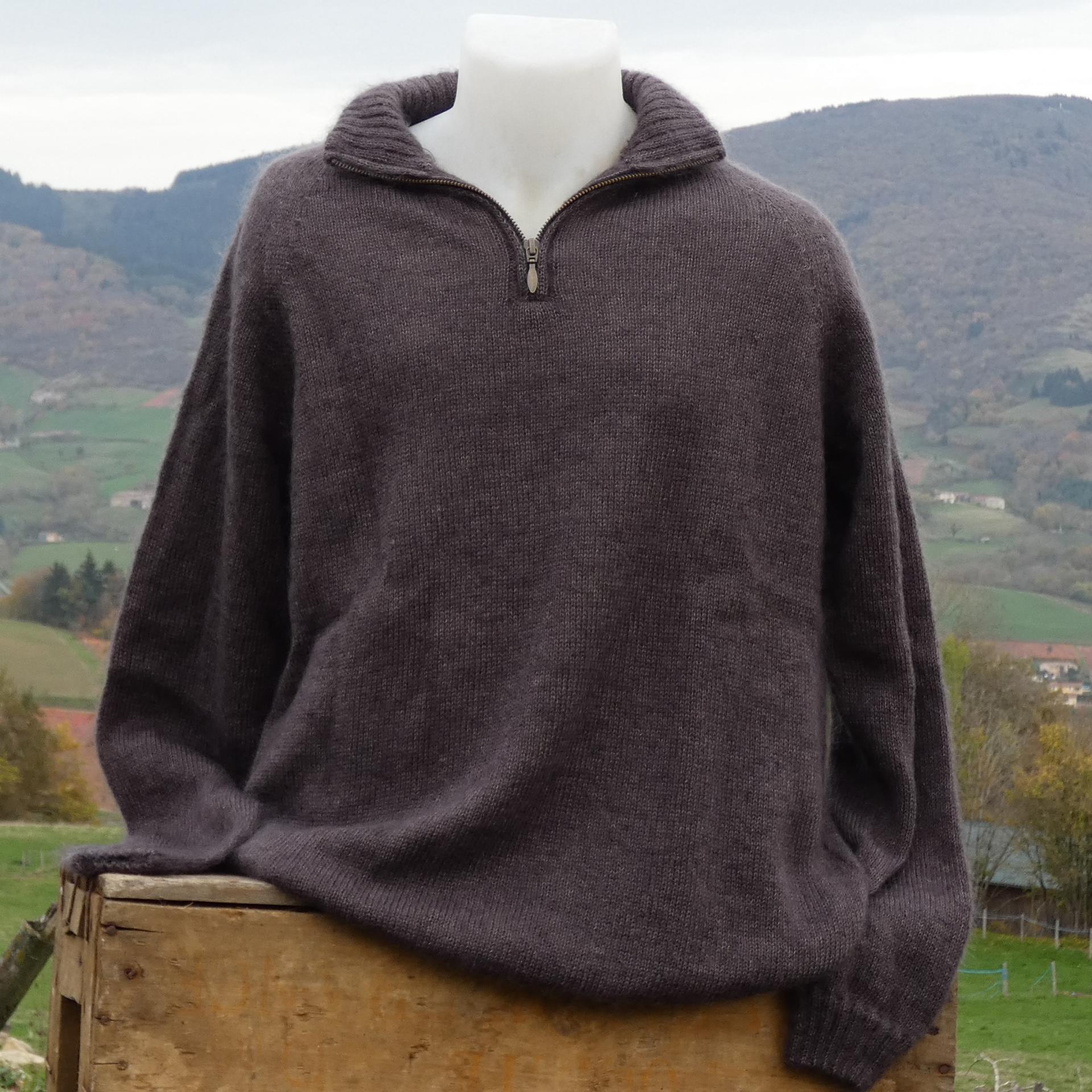 Pull Homme Zippé Mohair Élégance