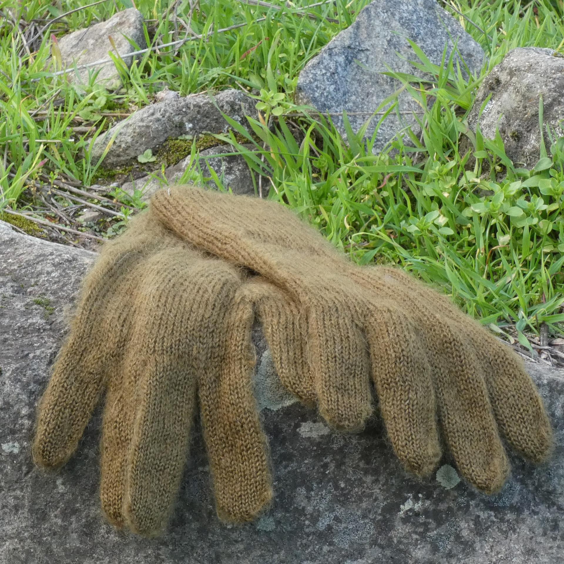 Gants laine Mohair bronze