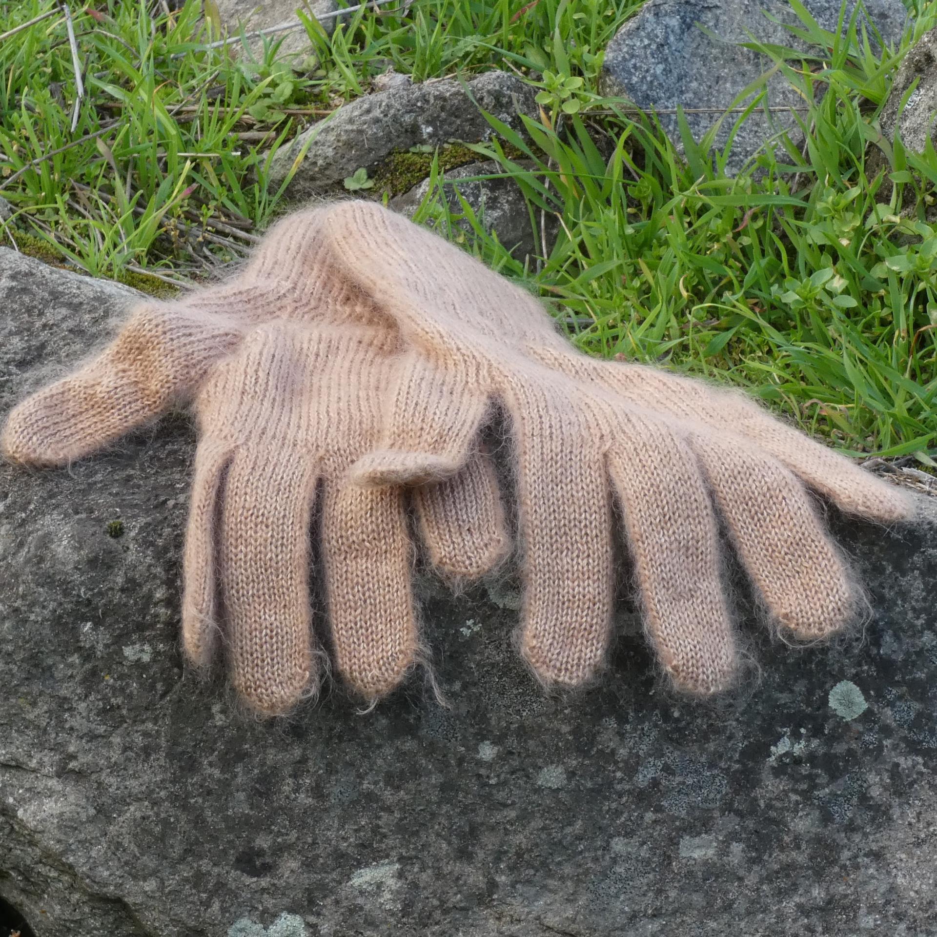 Gants laine Mohair taupe