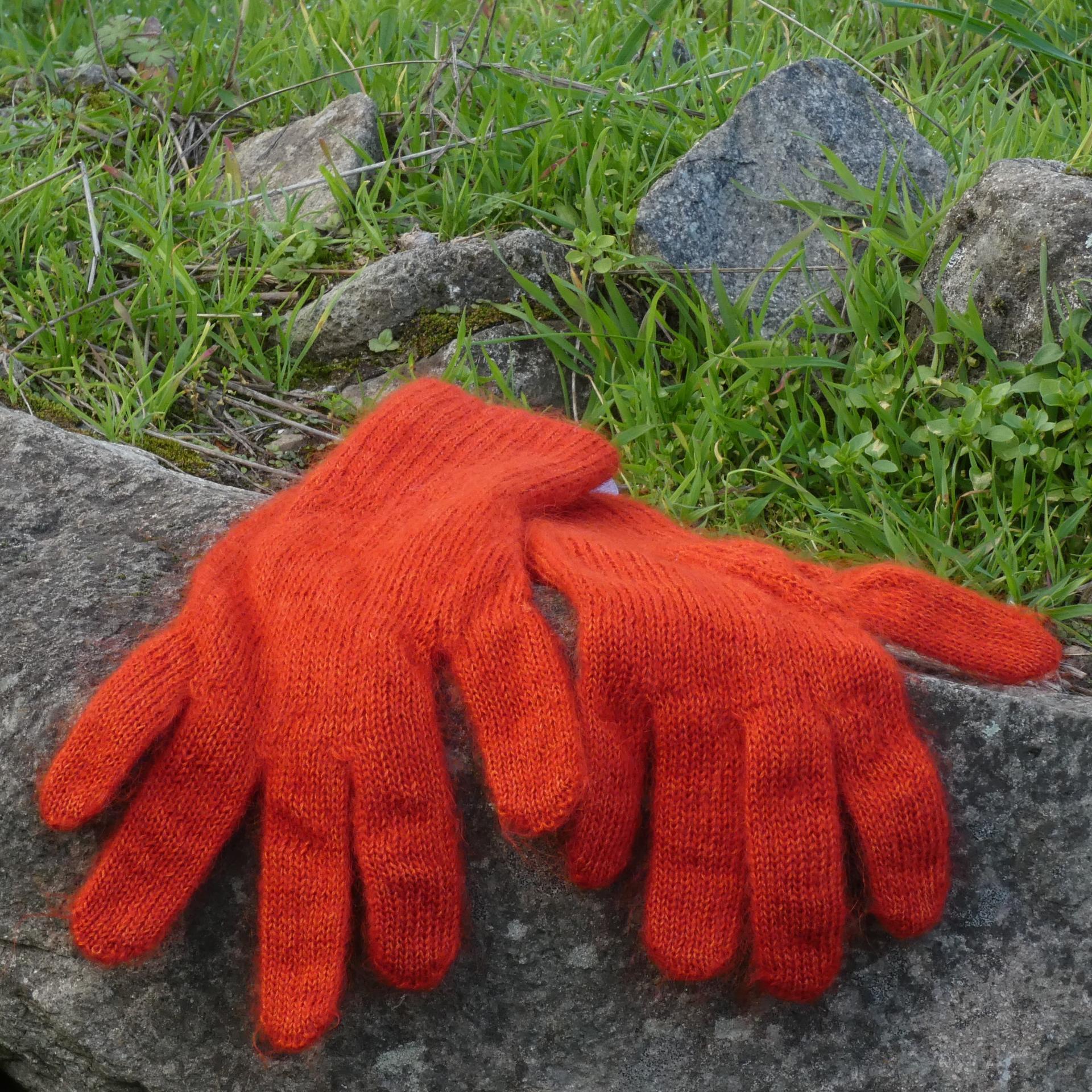 Gants laine Mohair potiron