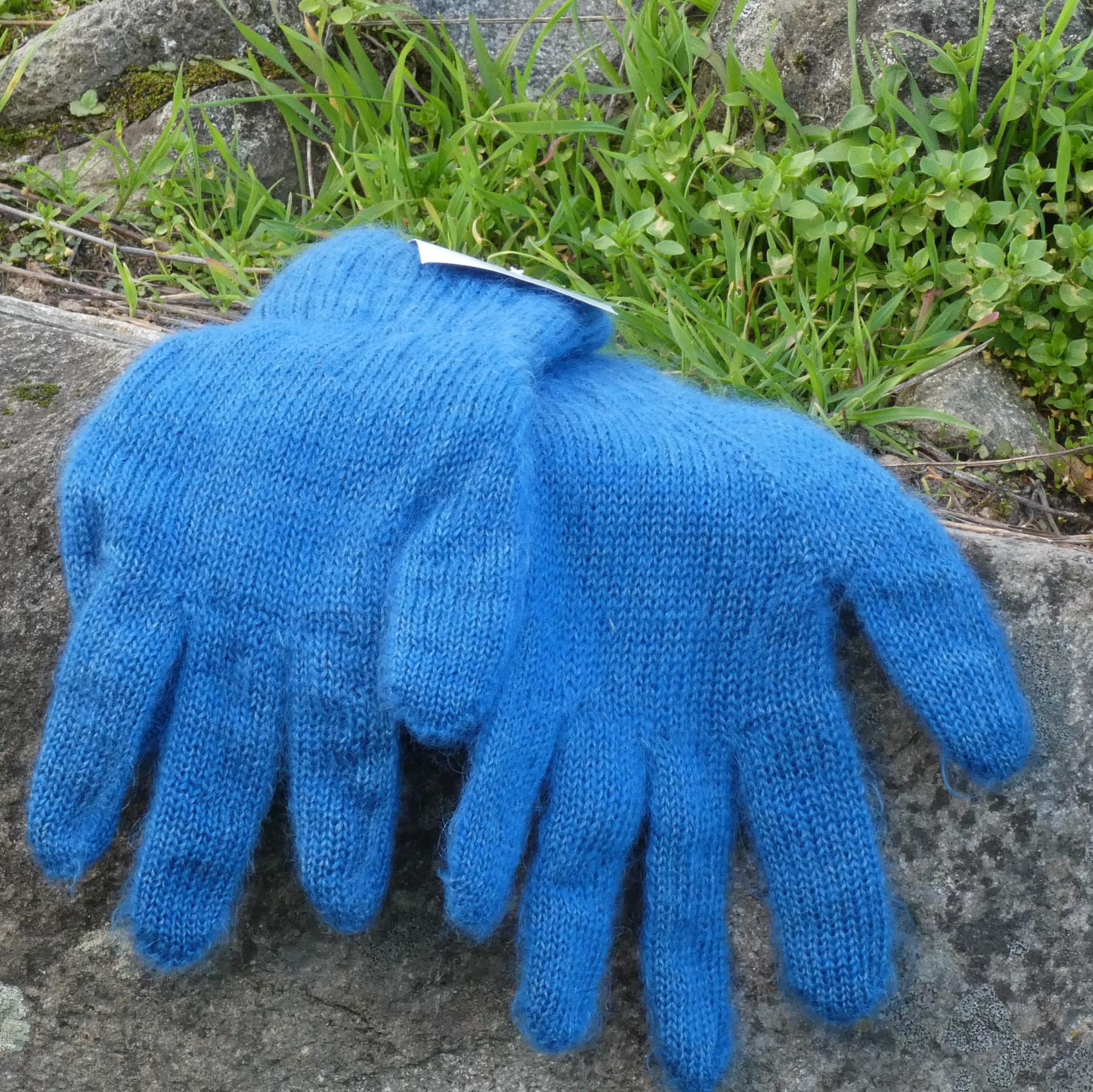 Gants laine Mohair lagon
