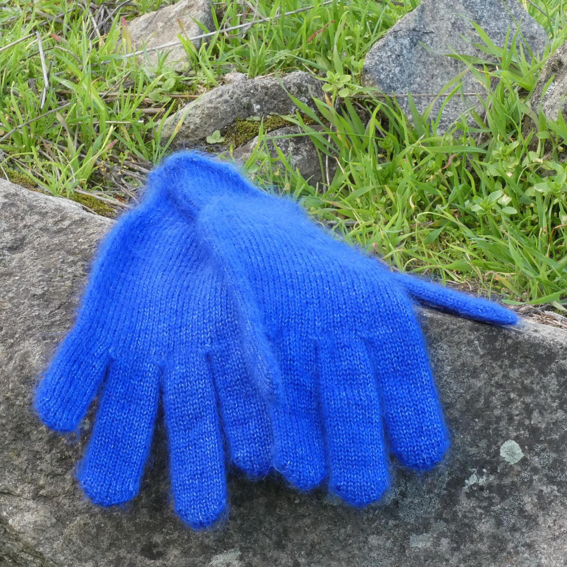 Gants laine Mohair bleu Klein