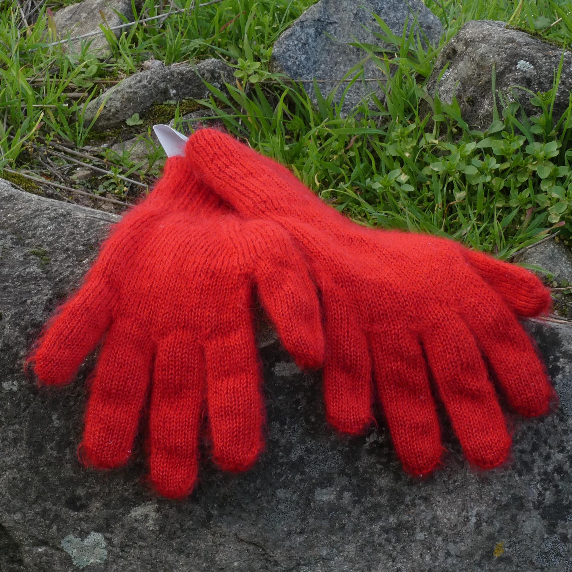 Gants laine Mohair vermeil
