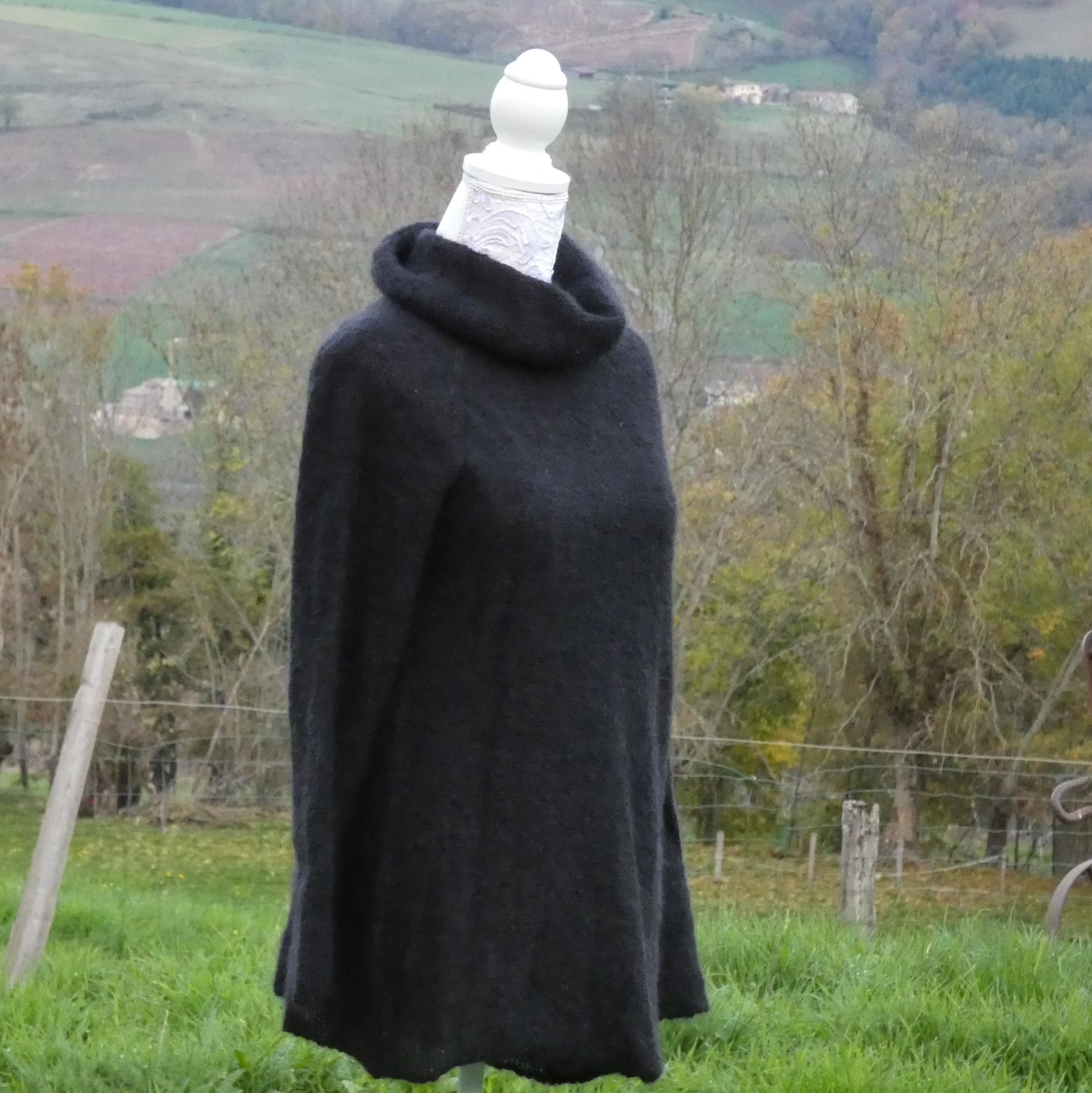 Pull tunique Mohair boule noir
