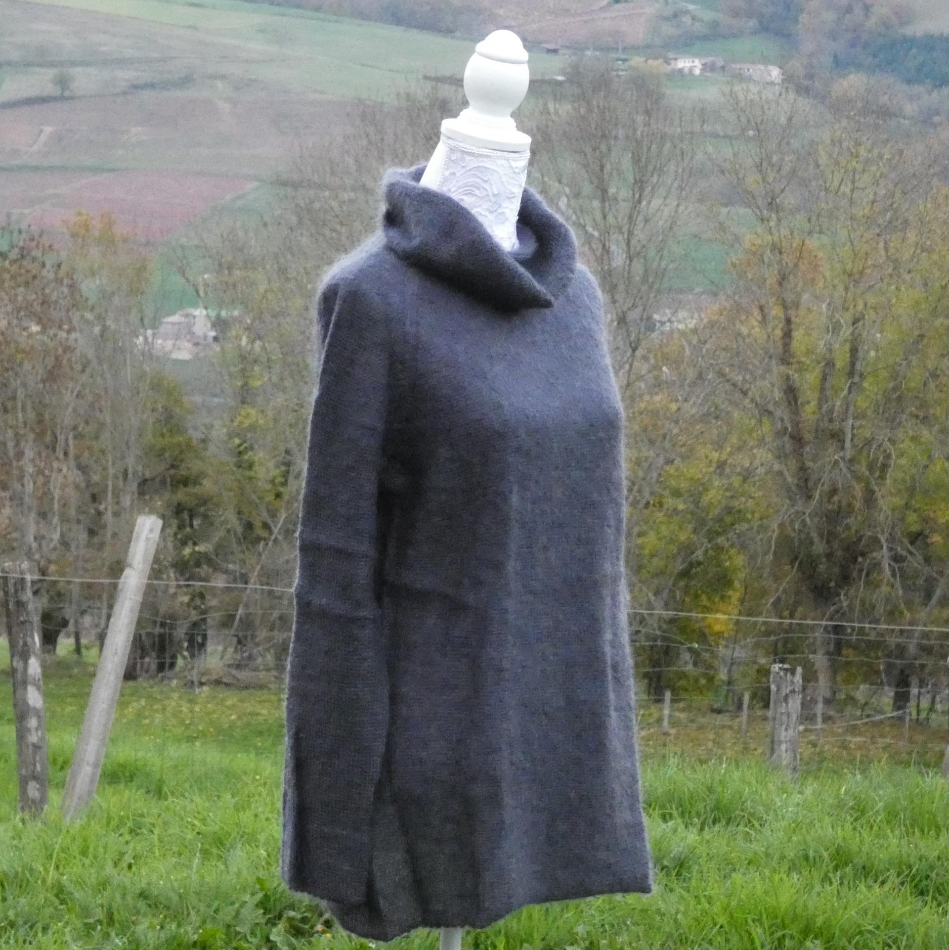 Pull tunique Mohair boule orage