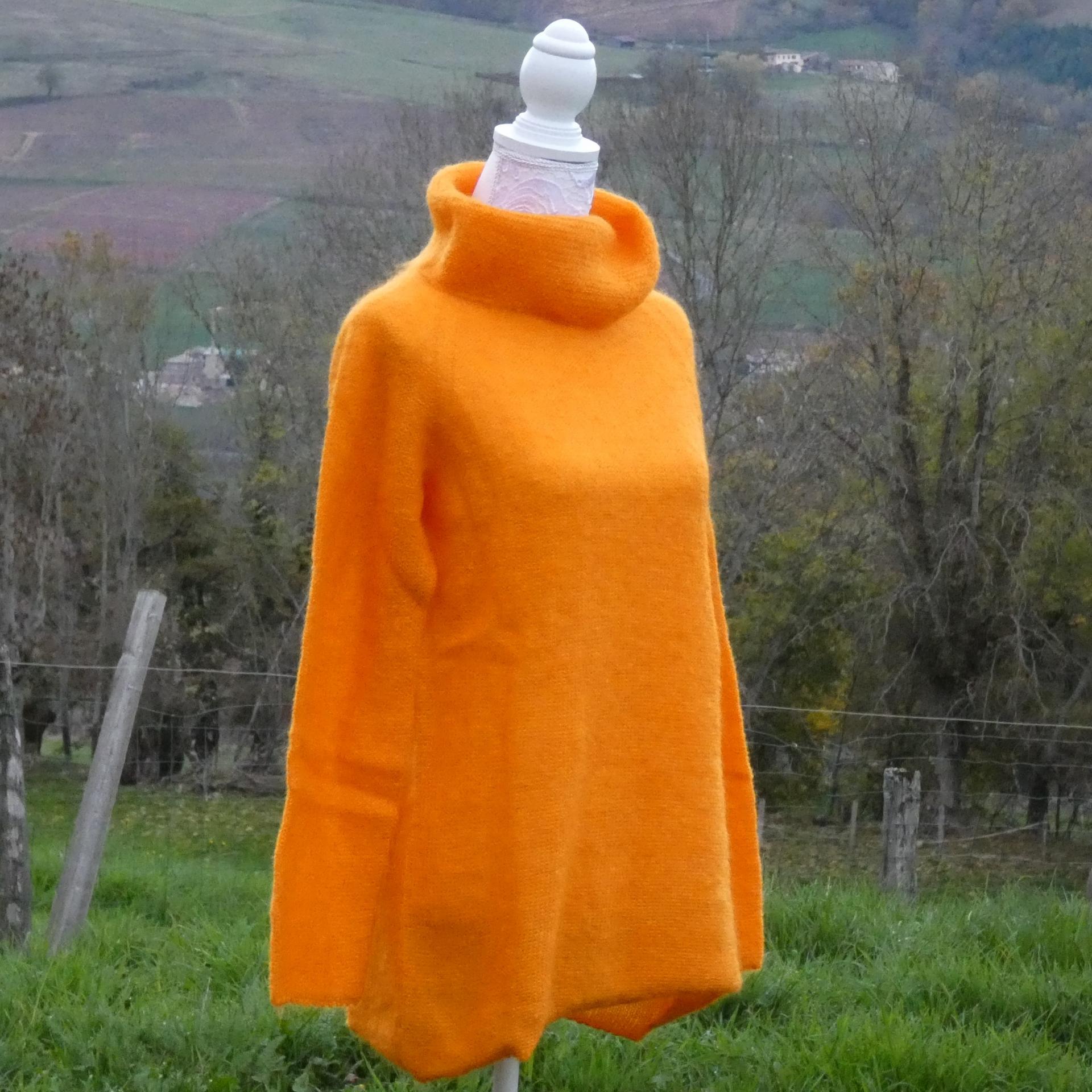 Pull tunique Mohair boule safran