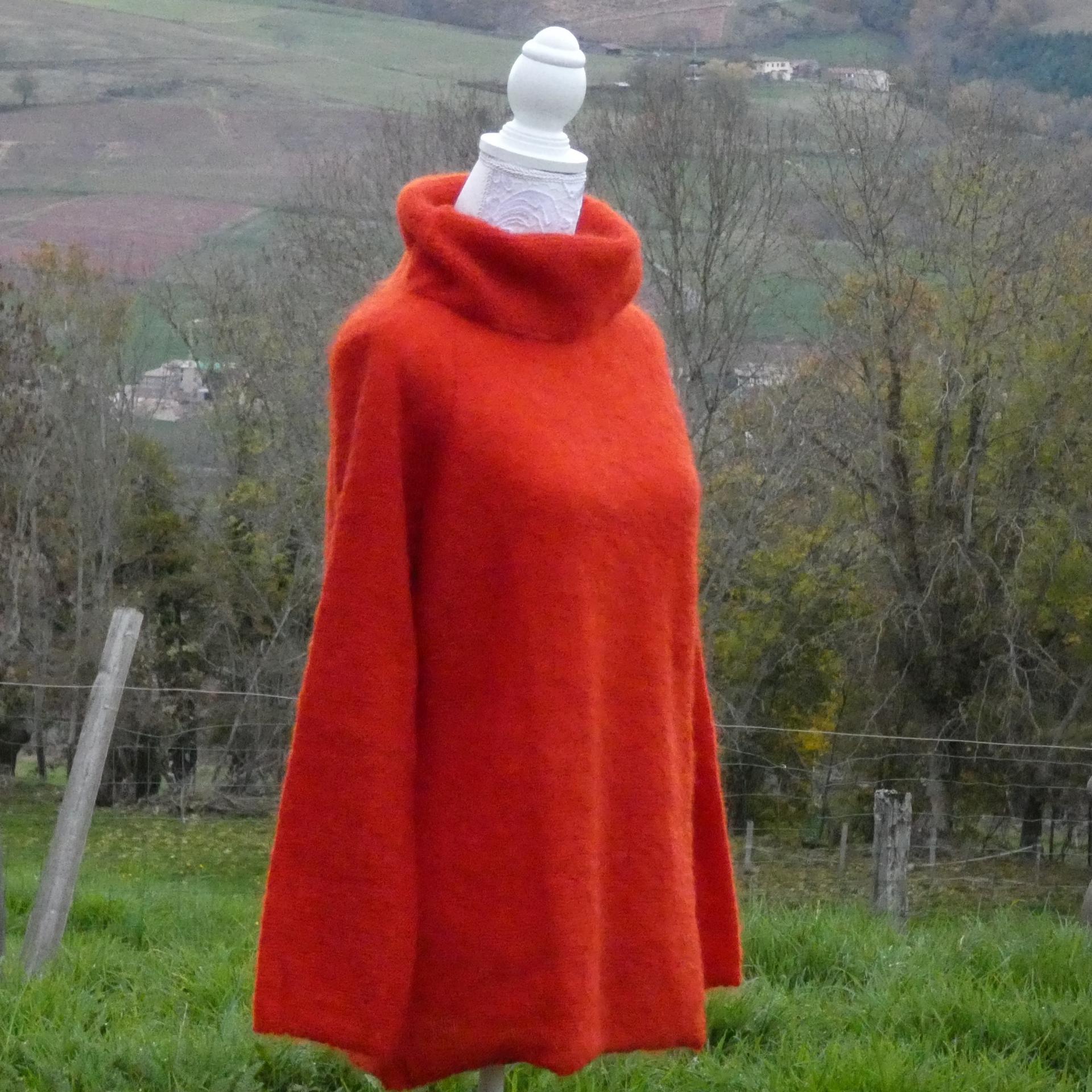 Pull tunique Mohair boule potiron