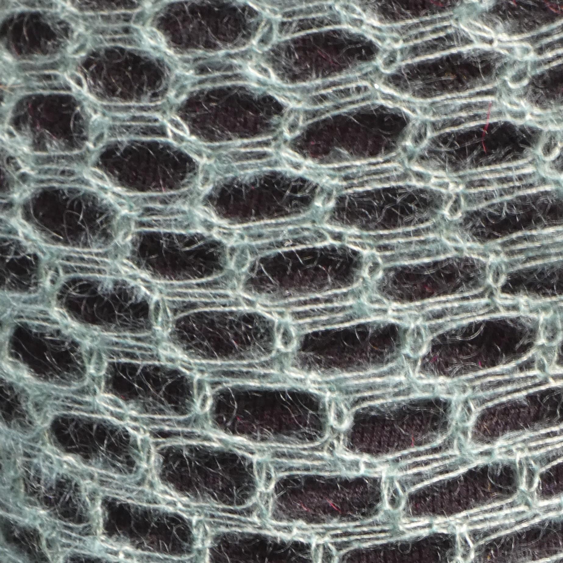 Carré tricot Mohair vert d'eau 2