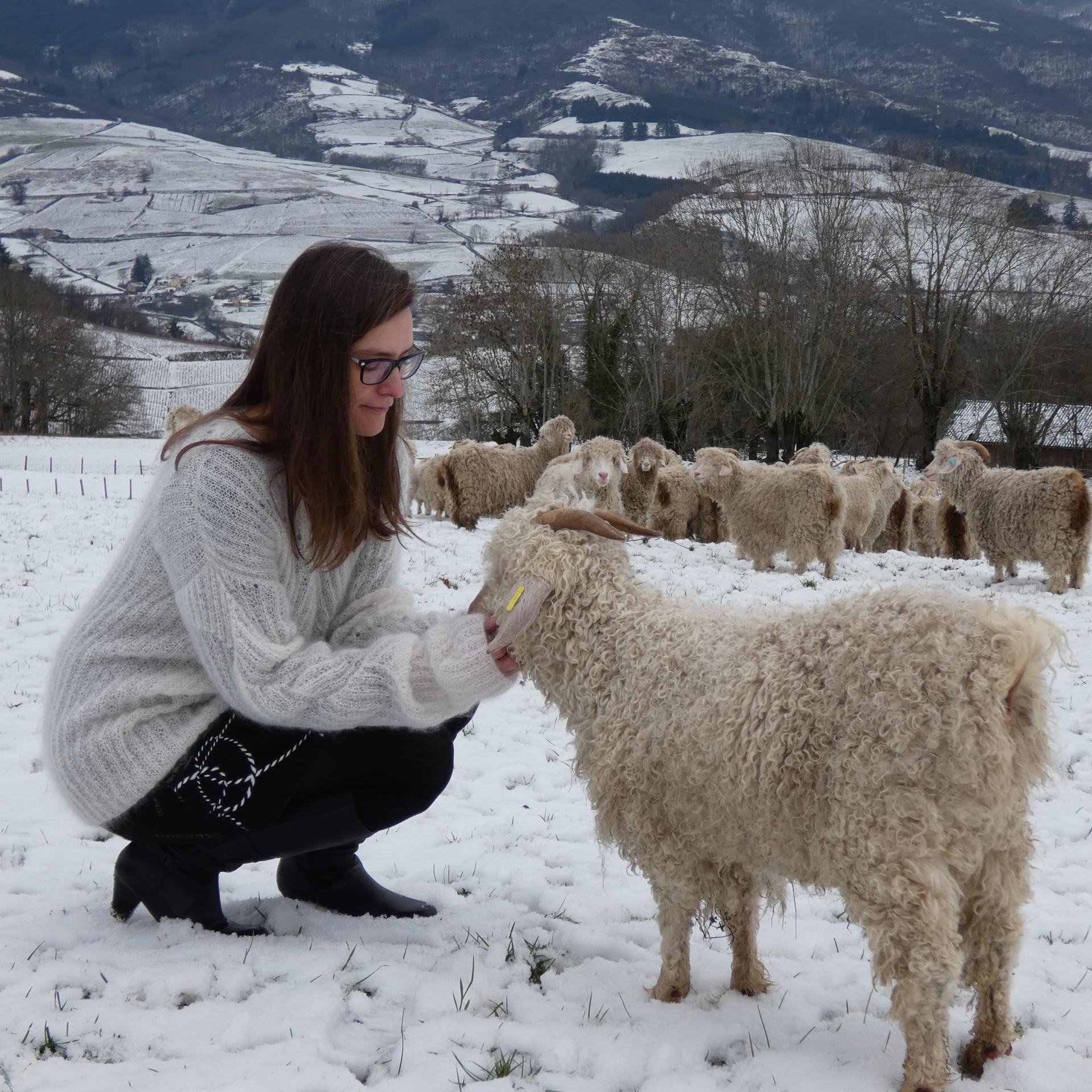 Pull originalité laine Mohair écru