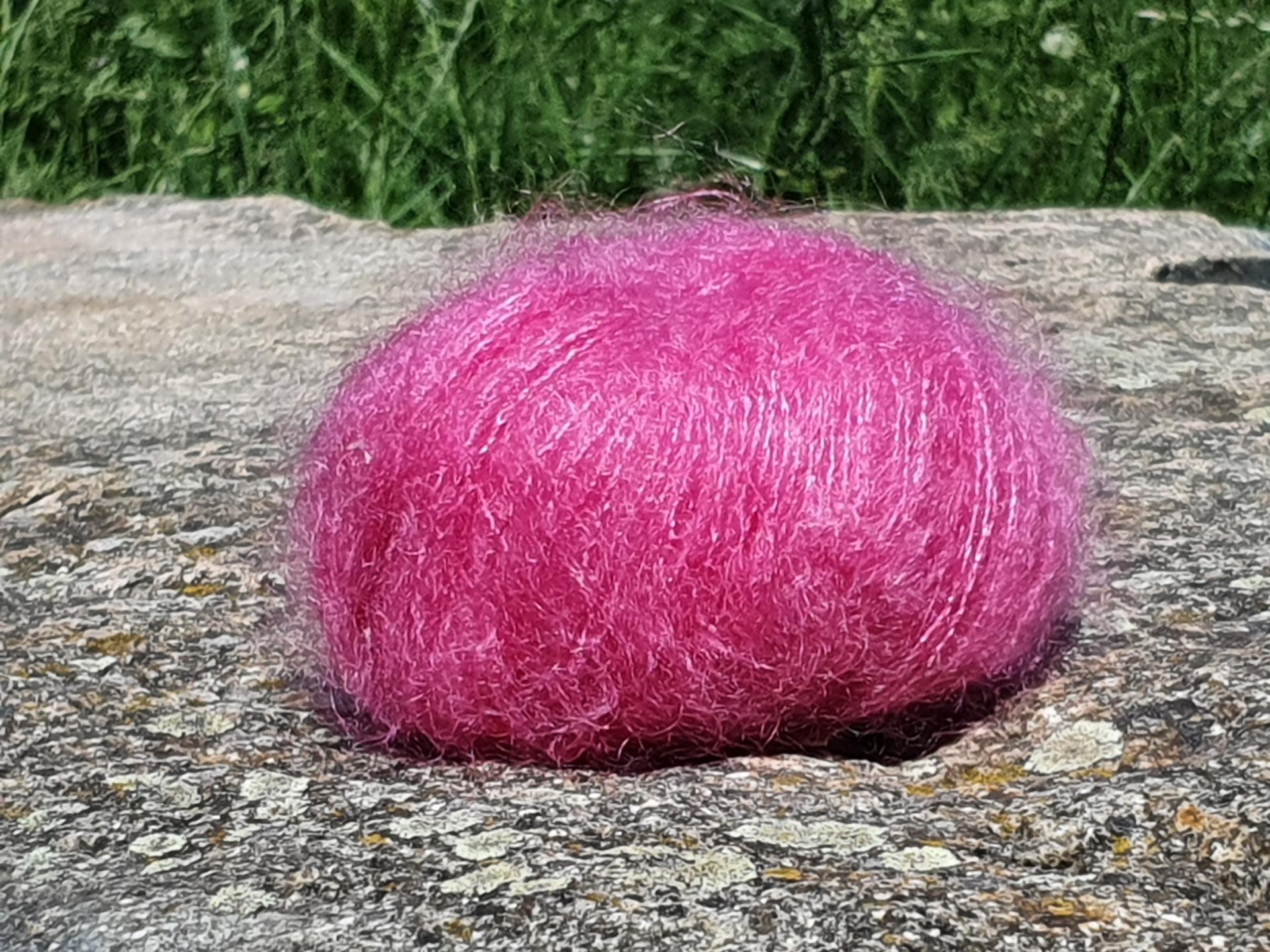 Pelote laine Mohair Primadonna rose peps