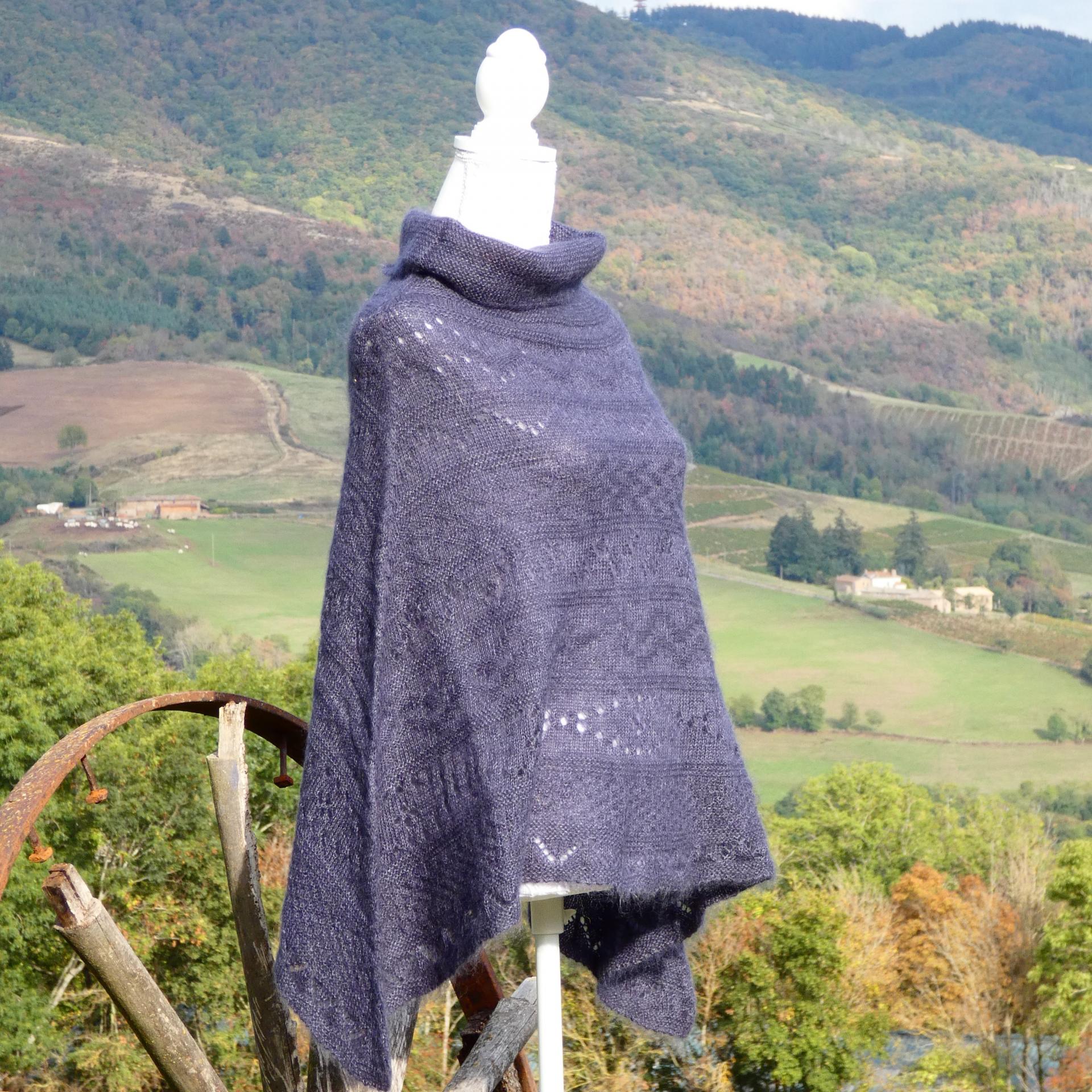 Poncho mohair orage