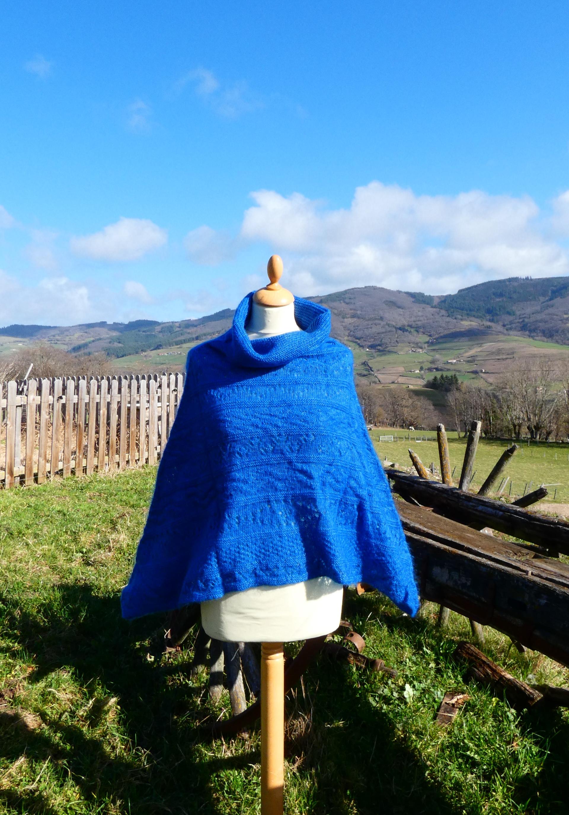 Poncho mohair denim