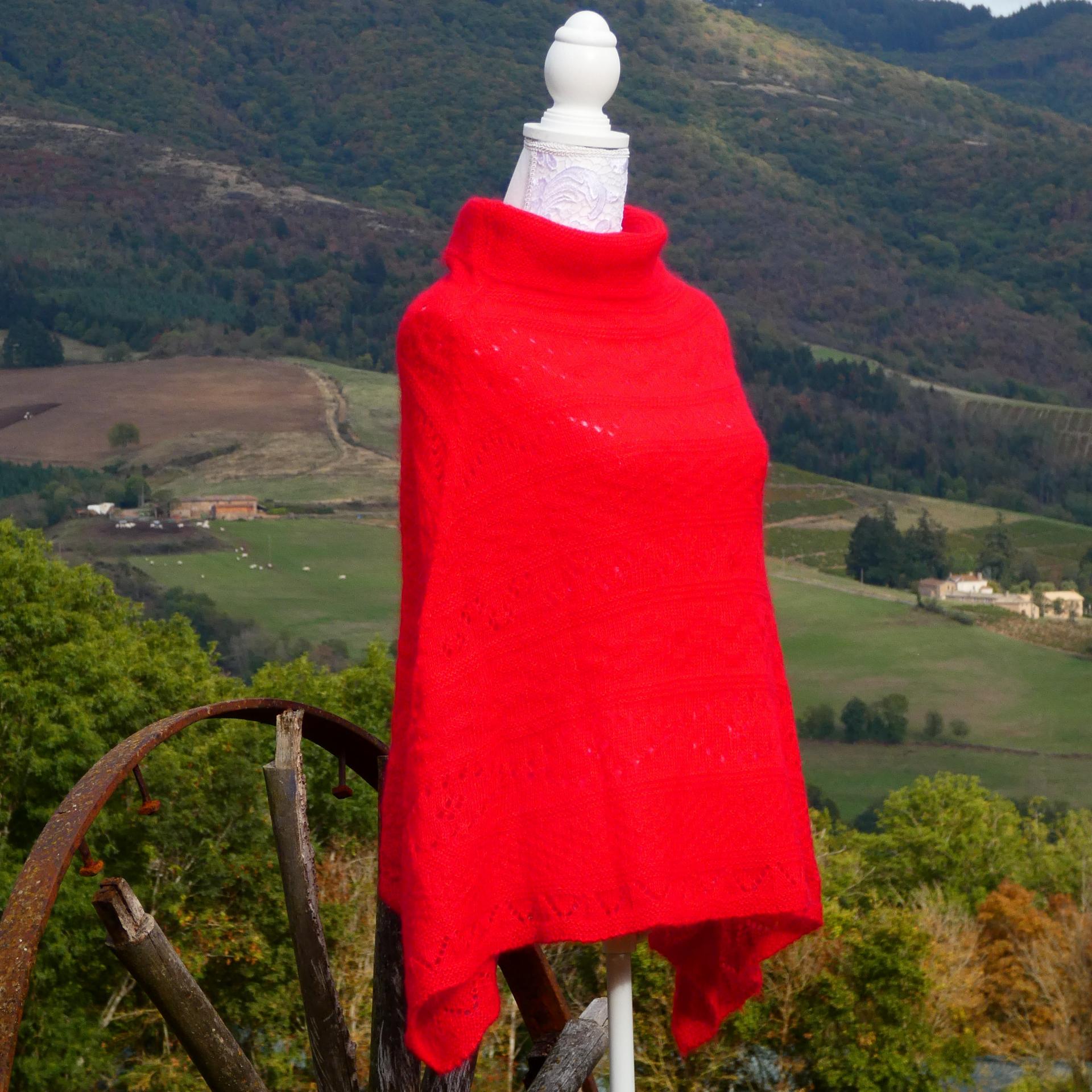 Poncho mohair vermeil
