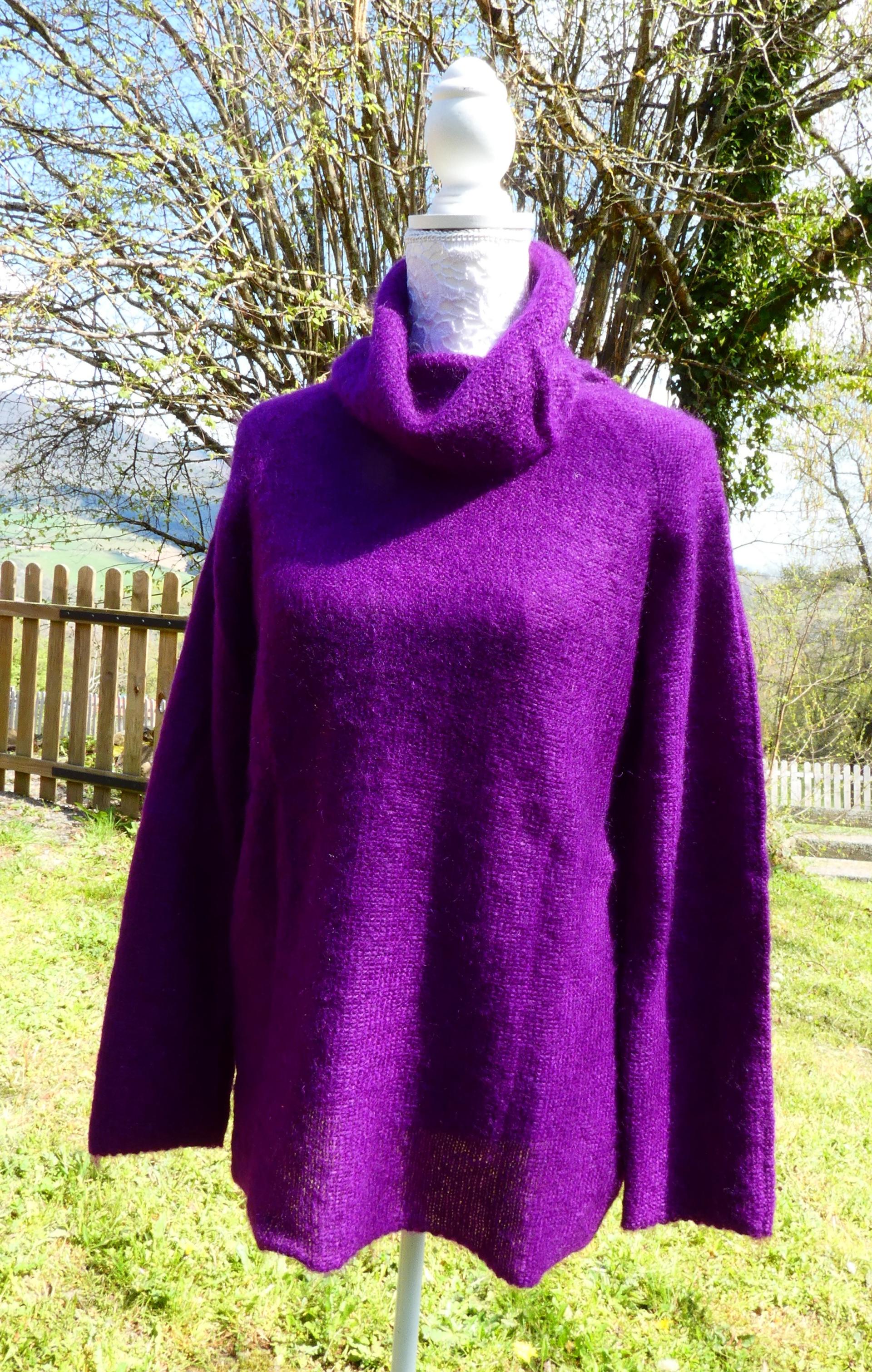 Pull tunique Mohair boule penséee