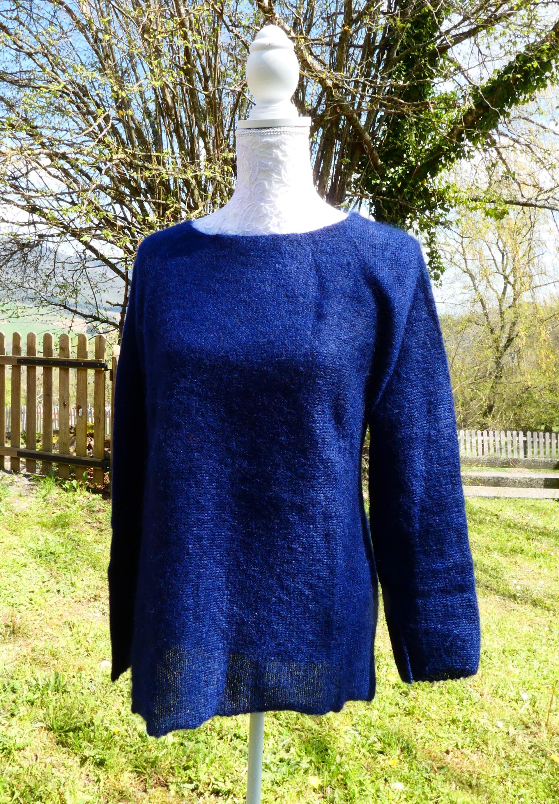 Pull tunique Mohair rond nocturne