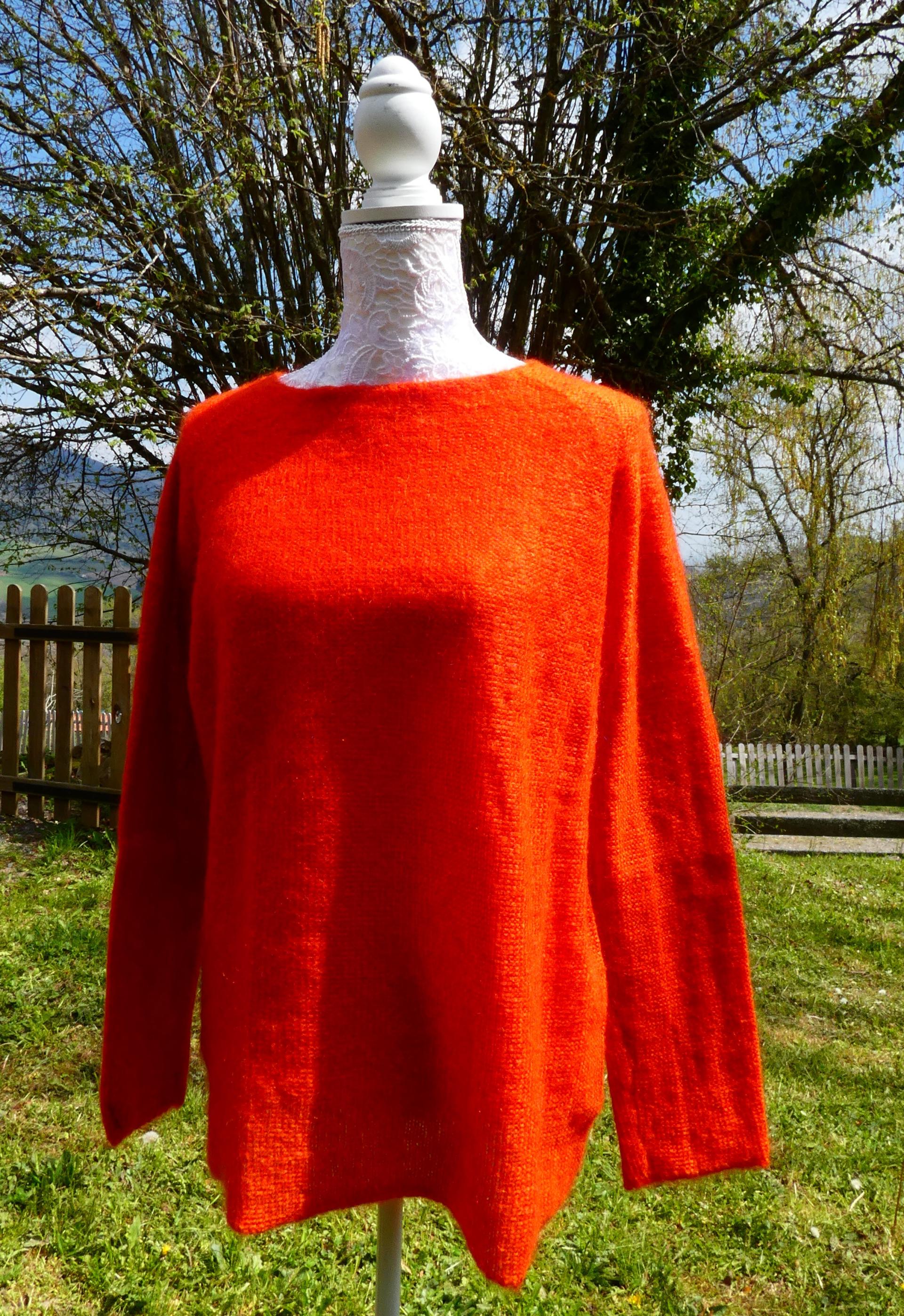 Pull tunique Mohair rond potiron 1