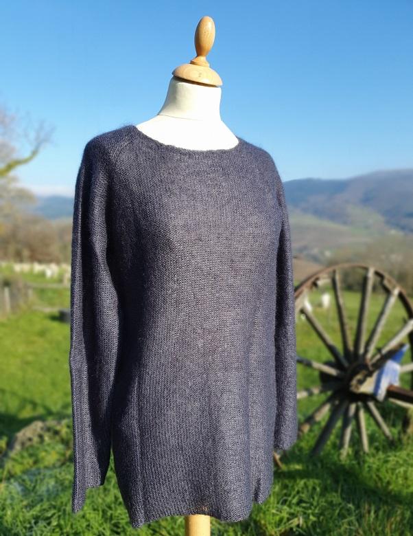 Pull tunique Mohair rond orage