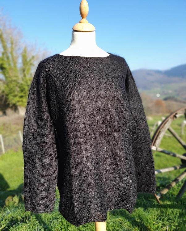 Pull Mohair rond noir