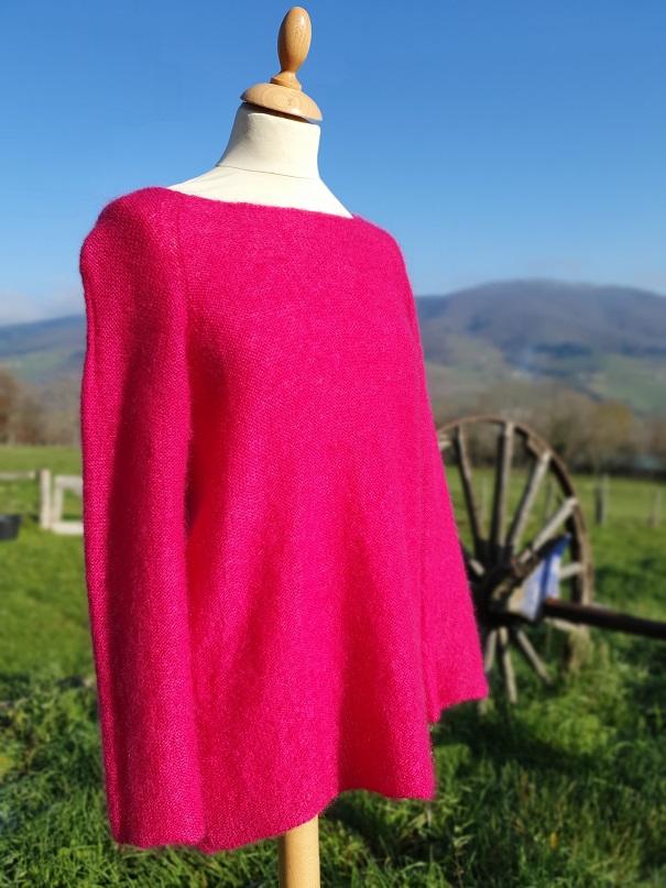Pull Mohair rond fuchsia
